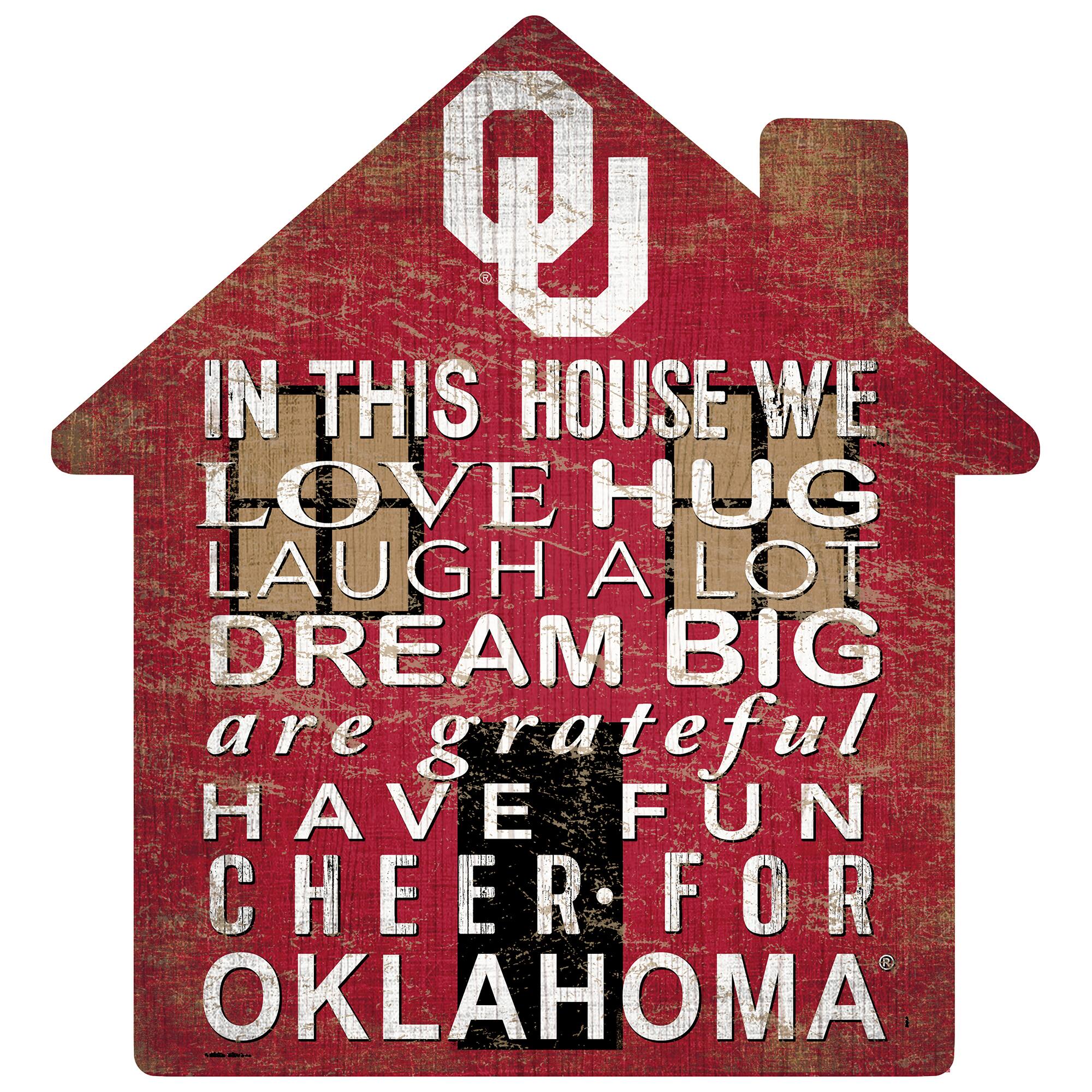 Oklahoma Sooners 12'' Team House Sign