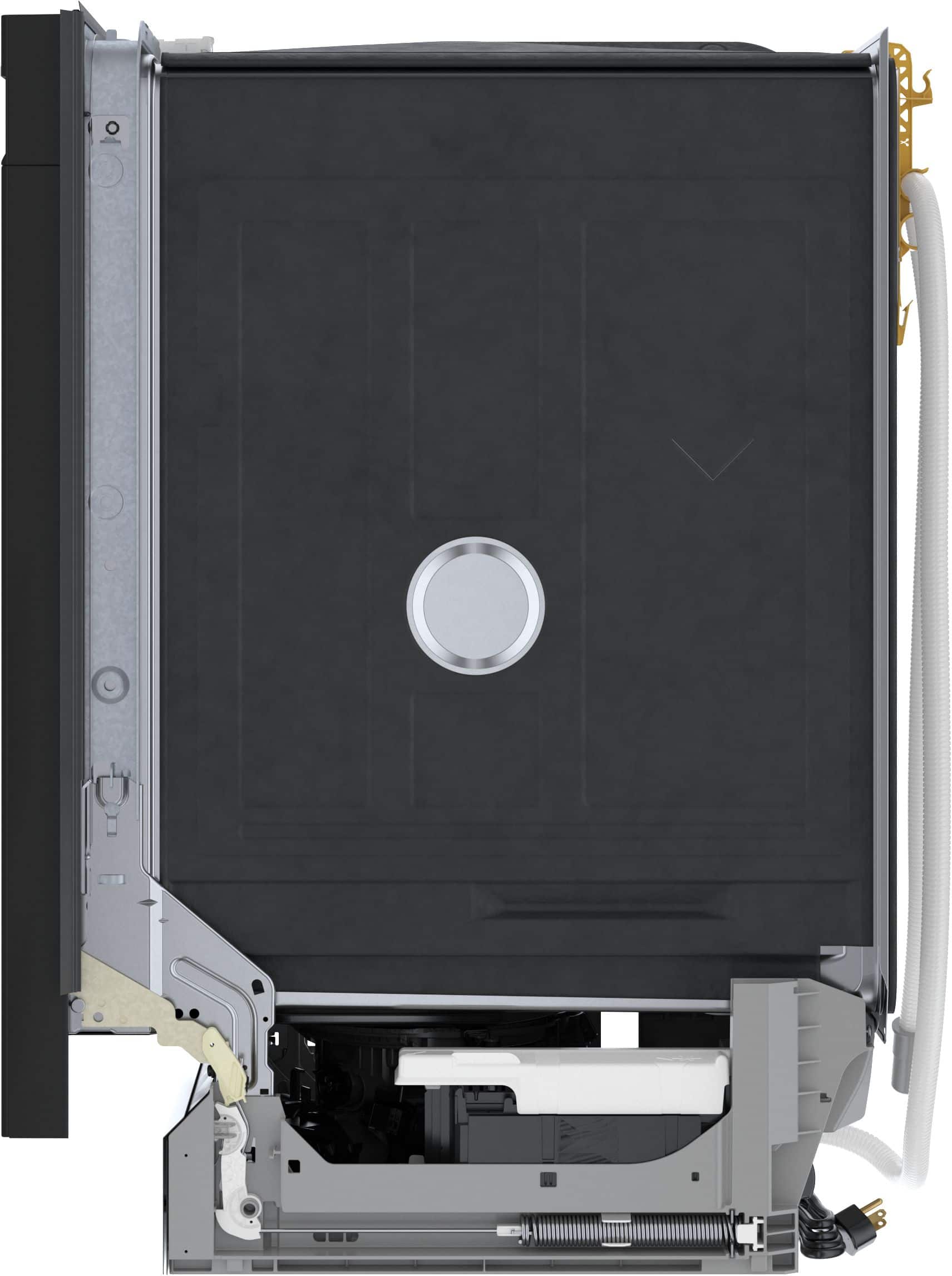 Left. Bosch - 300 Series 24" Front Control Smart Built-In Stainless Steel Tub Dishwasher with 3rd Rack, 46dBA - Black.