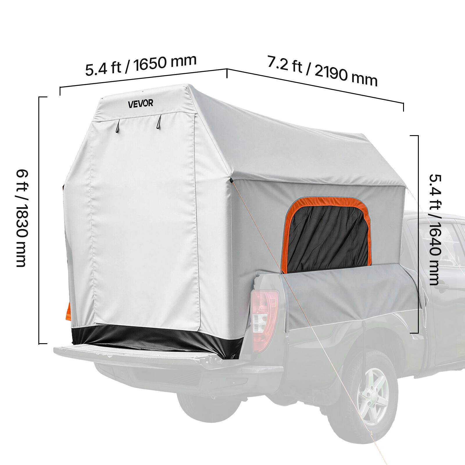 5.4 ft / 1650 mm  
7.2 ft / 2190 mm  
6 ft / 1830 mm  
5.4 ft / 1640 mm