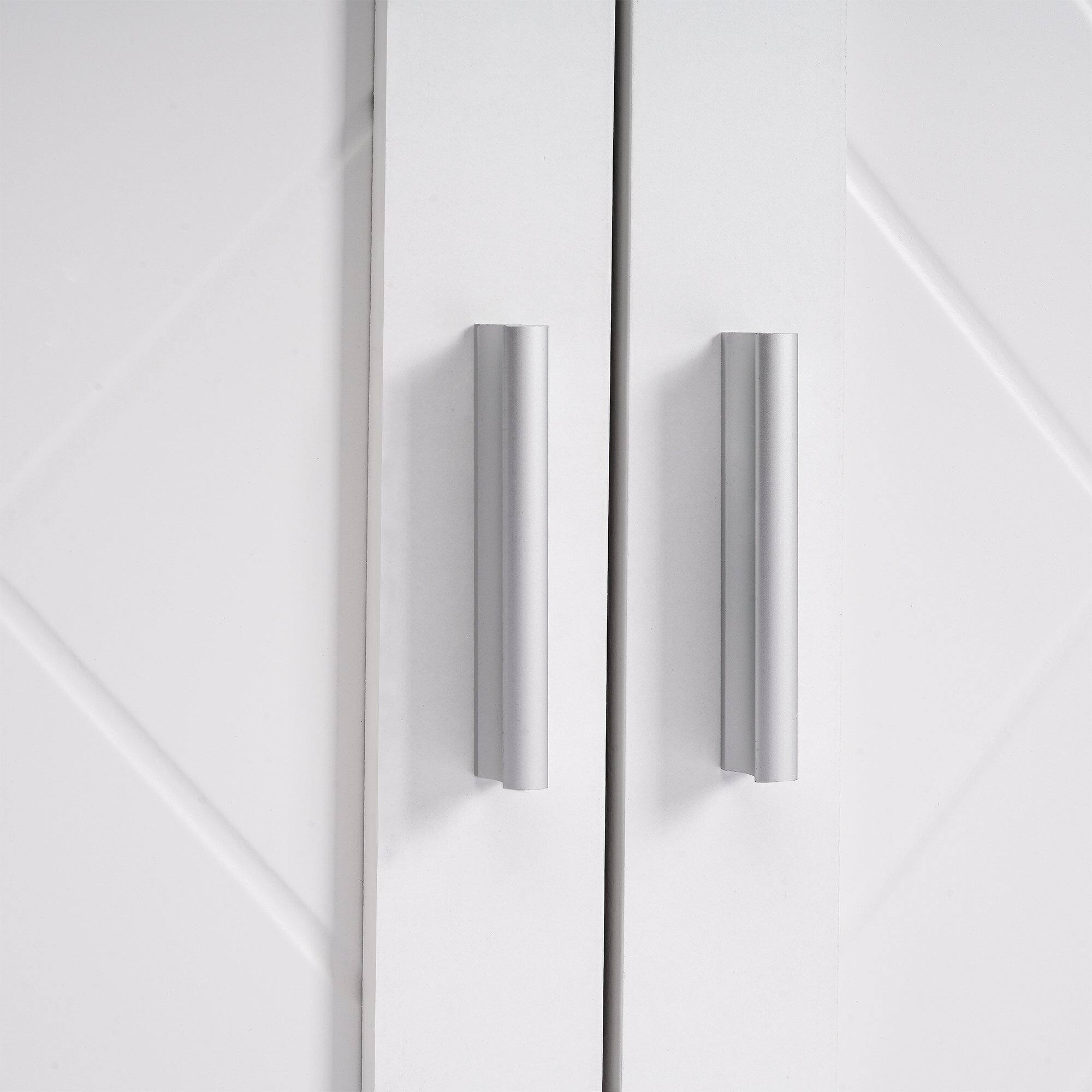 Alt View 3. Vecelo - Freestanding Bathroom Storage Cabinet with Adjustable Shelves, Waterproof MDF Floor Cabinet for Small Spaces - White.