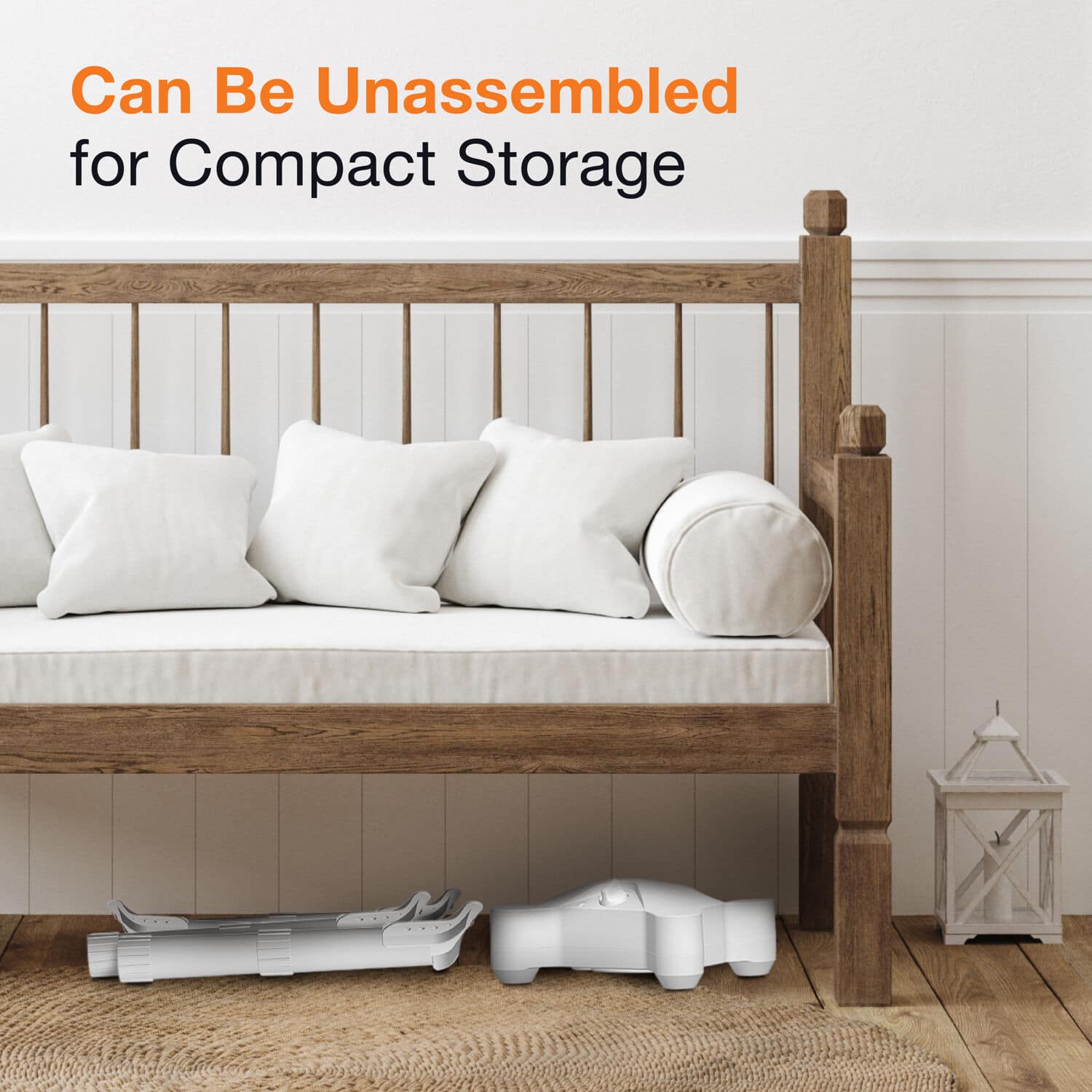 Can be unassembled for compact storage.