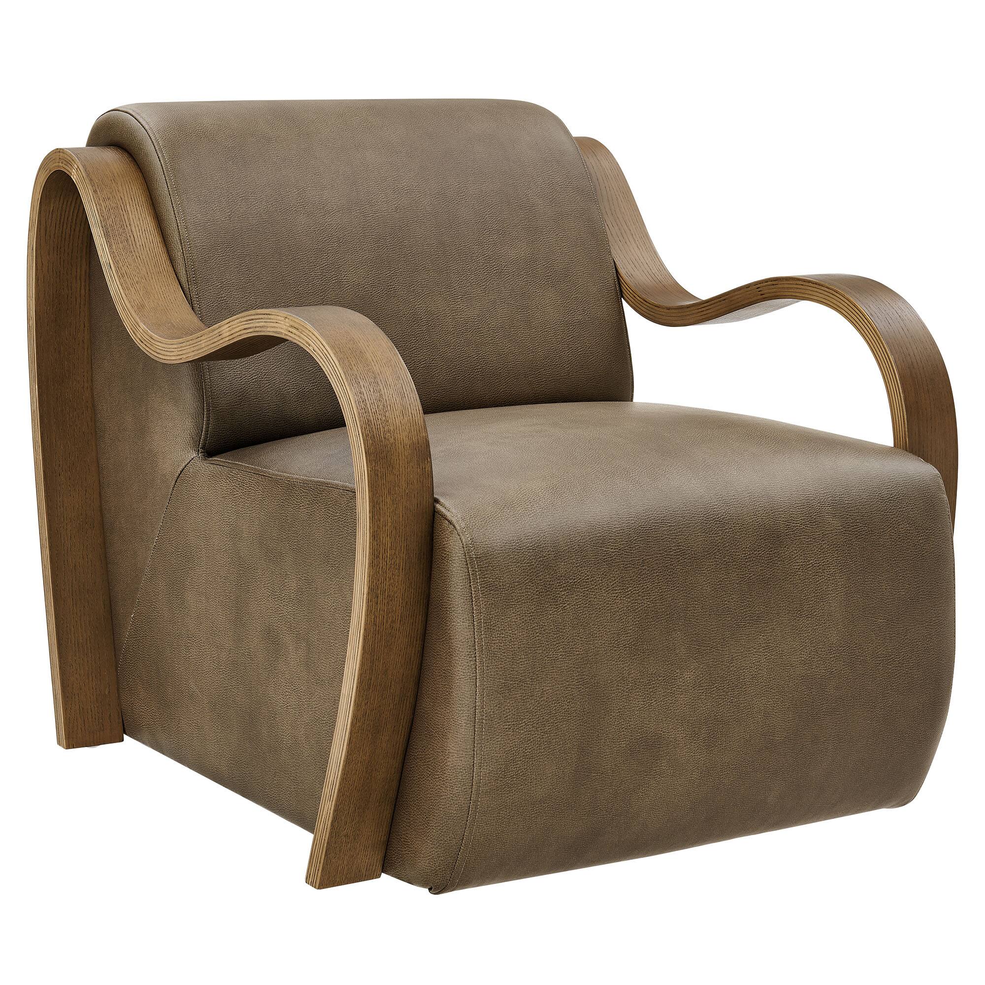 Angle. Modway - Atrium Vegan Leather Accent Armchair by Modway - Mushroom.