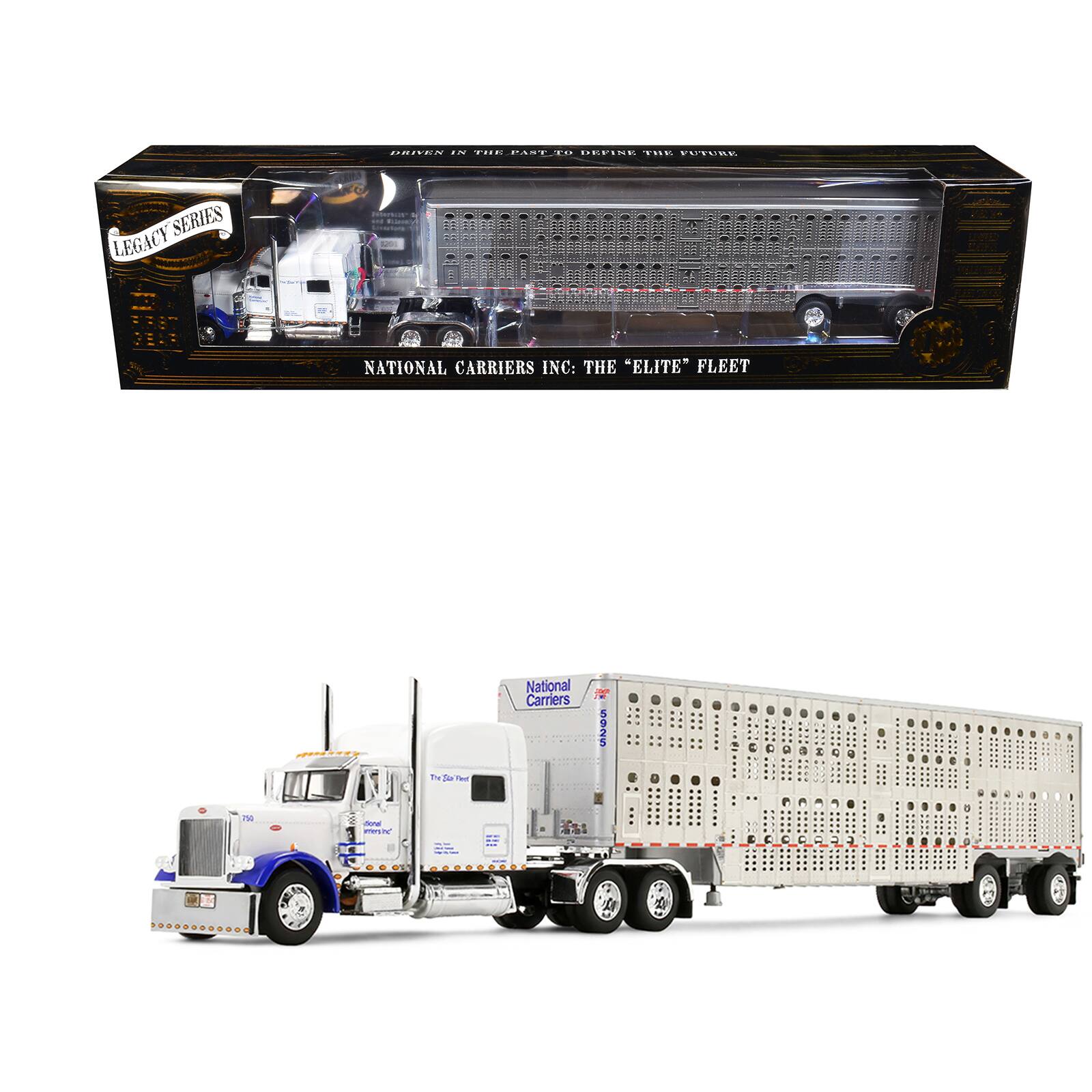 "First Gear - Peterbilt 379 with 70"" Mid-Roof Sleeper & Wilson Silverstar Livestock Trailer White 1/64 Diecast Model by DCP/First Gear" price history on PriceWatchPro