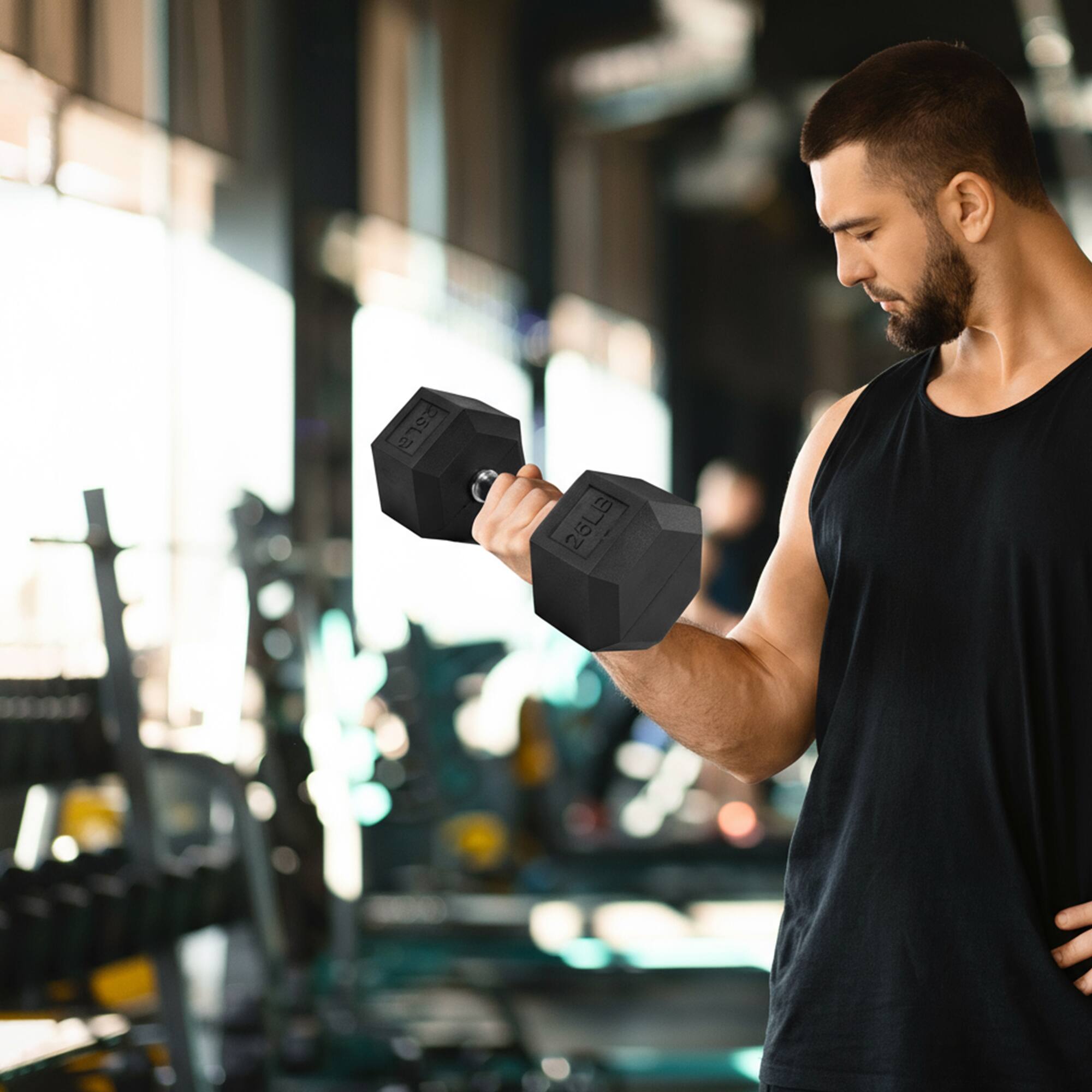 Alt View 4. BalanceFrom Fitness - BalanceFrom Dumbbell Weight Set with Storage Rack with Pair of 10, 15, 20, 25, 30 lbs - Black.