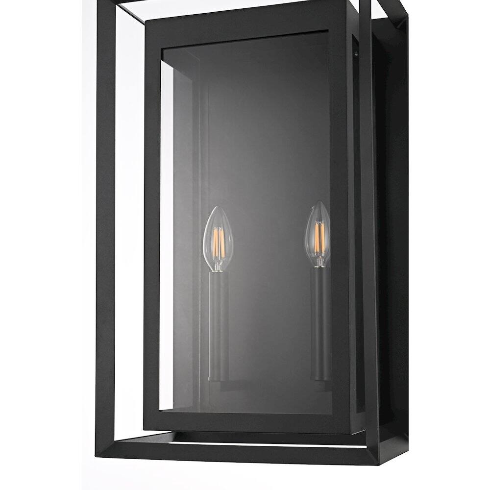 Alt View 2. Elegant Lighting - Etting 12 Inch Outdoor Wall Sconce In Black - Black.