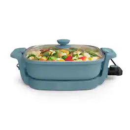Bella - Fits-anywhere Kitchenware: 12" x 12" Make & Take Non-Stick Electric Skillet - Surf