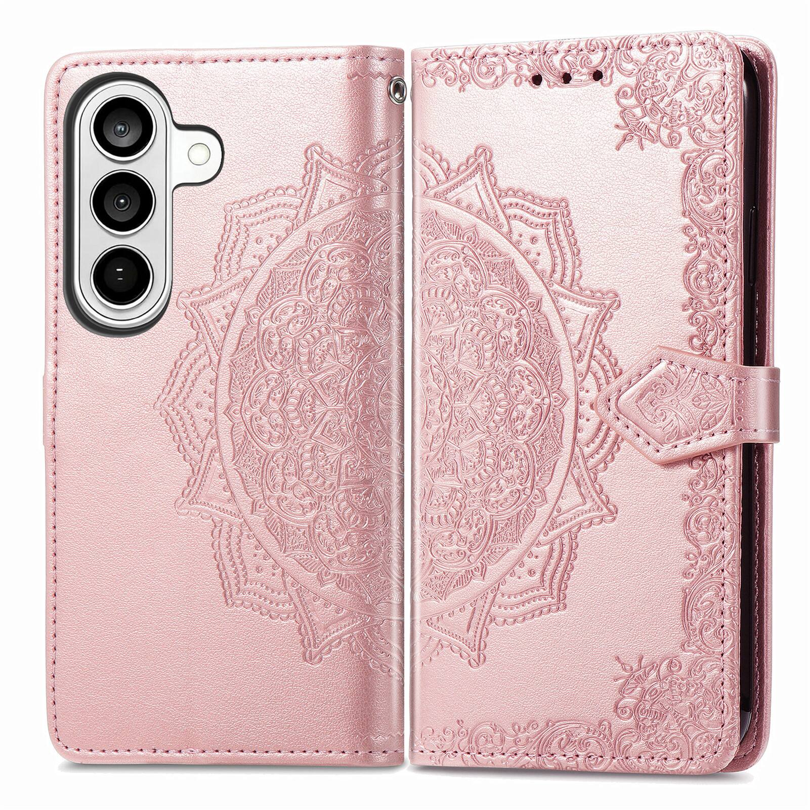 Alt View 1. Dteck - For Samsung Galaxy S26 Wallet Magnetic Shockproof Protective Card Slots Stand Flip Phone Case Cover - Rosegold.