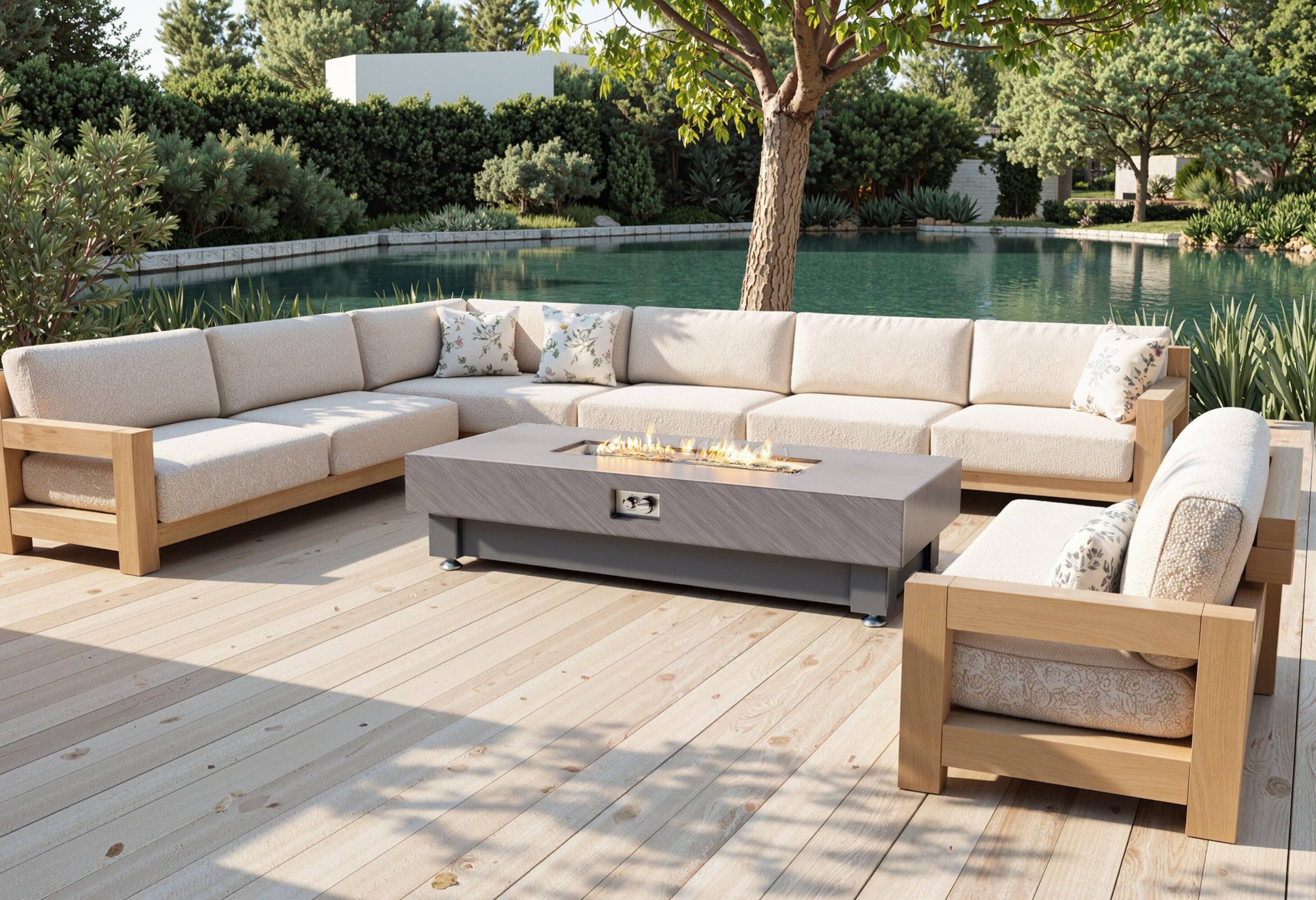 Alt View 8. PexFix - 60" Rectangular Propane Fire Pit Table, 60,000 BTU Outdoor Heater with Lava Rock Cove for Patio - Black.