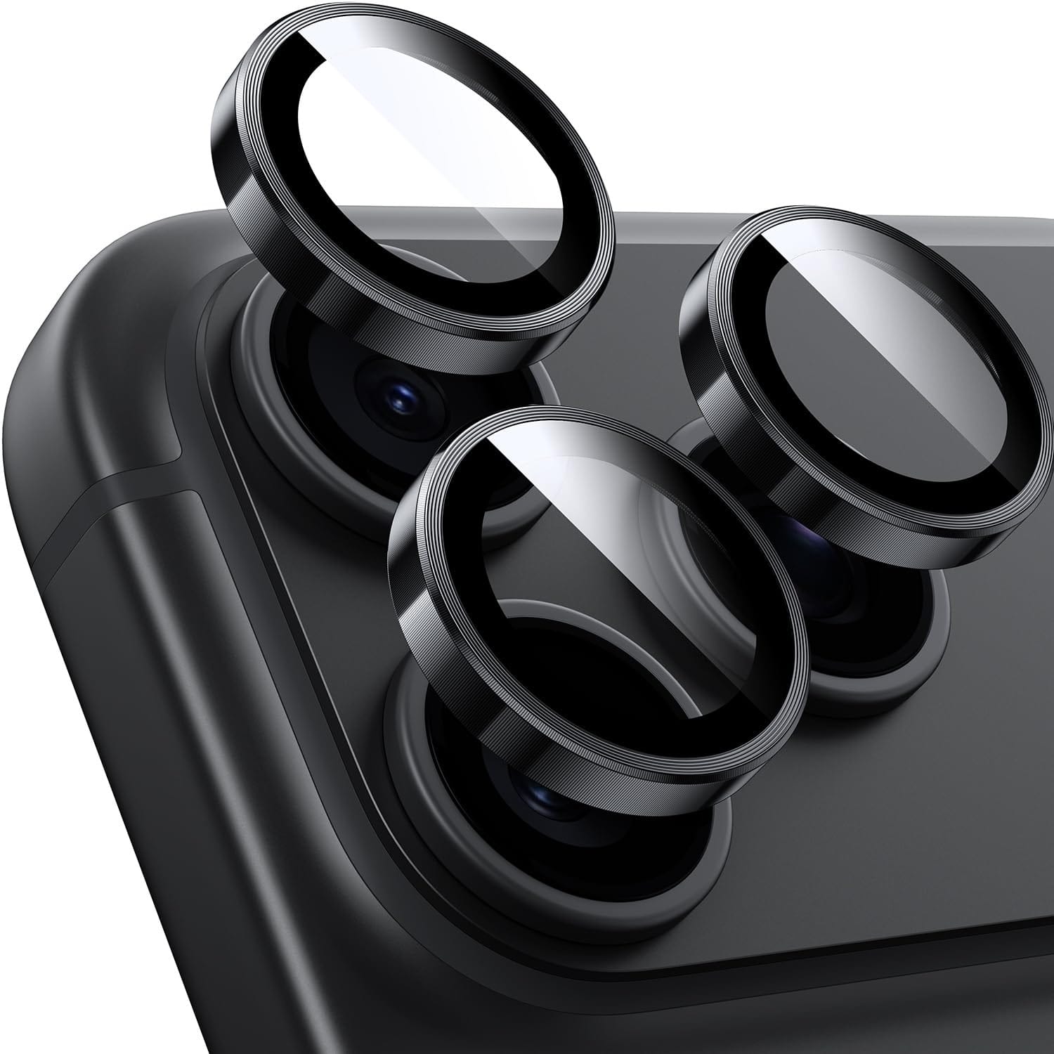 Dteck - For Apple iPhone 18 Pro Camera Lens Protectors, Individual Lens Protectors,9H+ Anti-Scratch Tempered Glass Cover - Black
