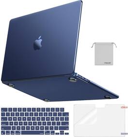 mosiso - 4-in-1 Hard Shell Case Kit for 15-inch MacBook Air (A3448 A3241 A3114 A2941) - Midnight Clear