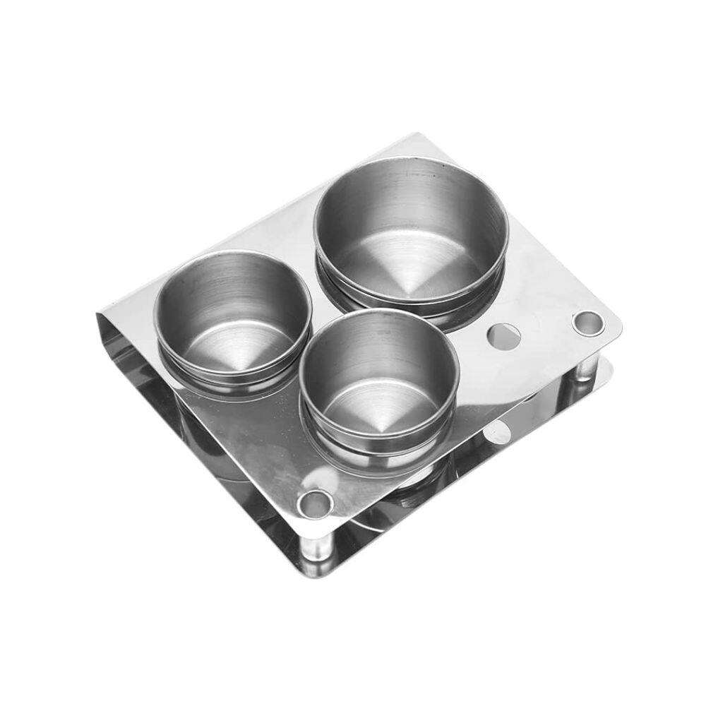 Alt View 2. Beauty Hub Ecommerce - 3-Piece Stainless Steel Nail Tips Cup - Silver.