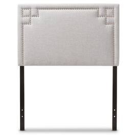 Baxton Studio - Geneva Modern and Contemporary Fabric Upholstered Twin Size Headboard - Greyish Beige