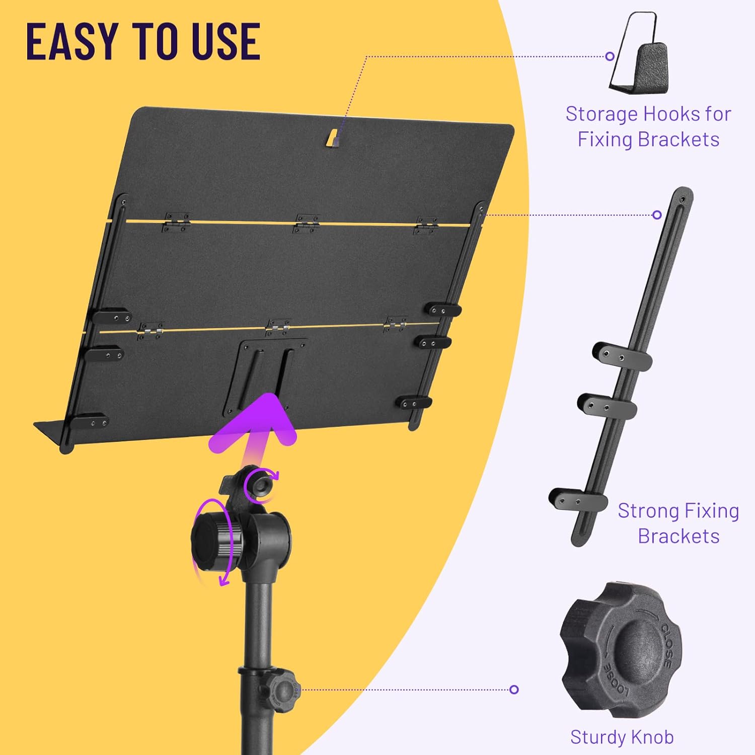 EASY TO USE

Storage Hooks for Fixing Brackets

Strong Fixing Brackets

Sturdy Knob