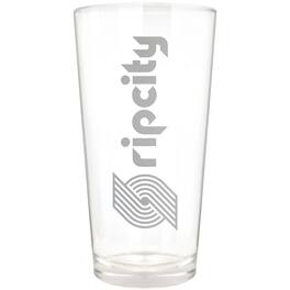 Great American Products - Portland Trail Blazers Etched 16oz. Vertical Rally Cry Pint Glass - Multicolor