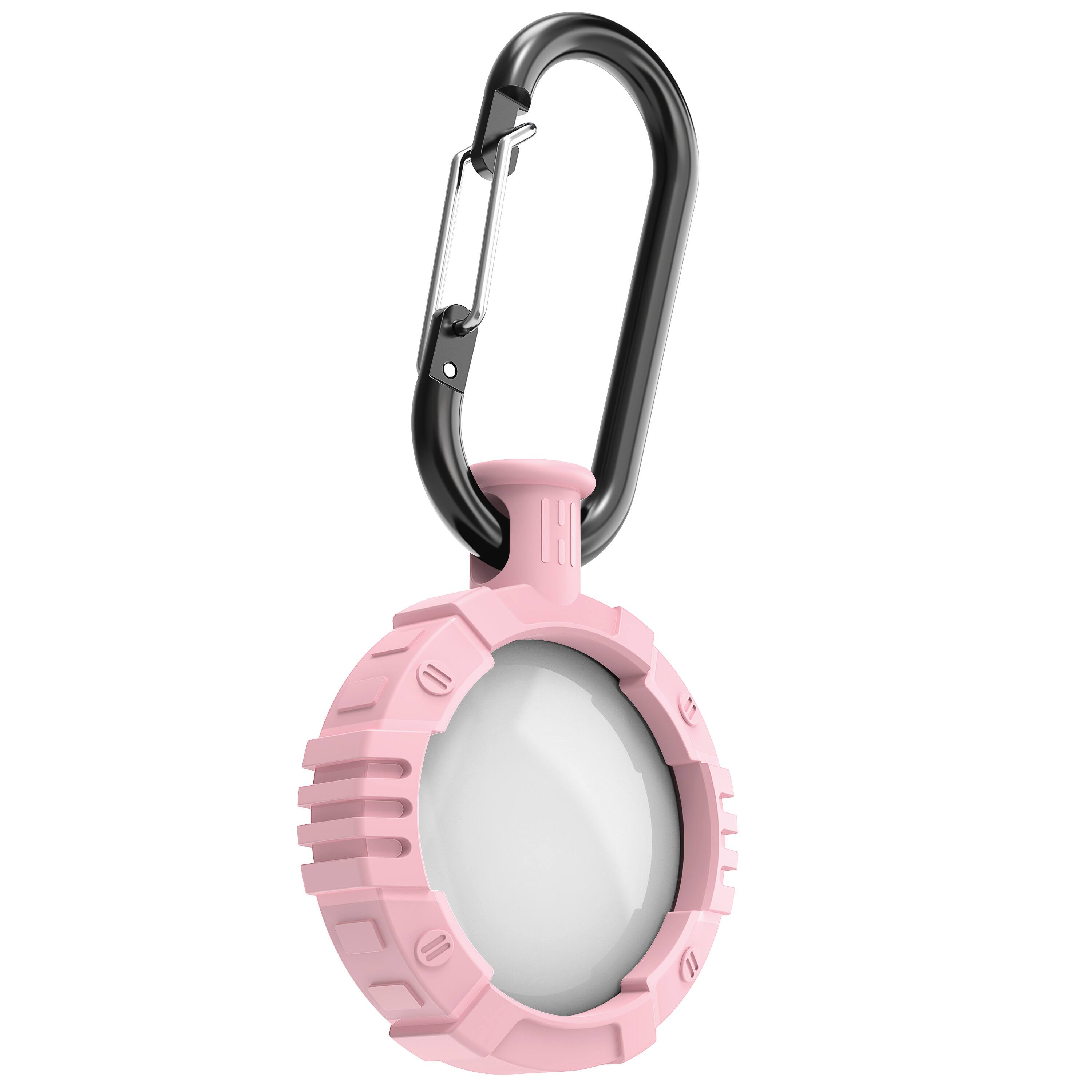 Left. Vena - For Apple AirTag Holder, AirTag Keychain Round TPU, AirTag Case Cover For Pet Dog Cat Collar Luggage, Pink - Pink.