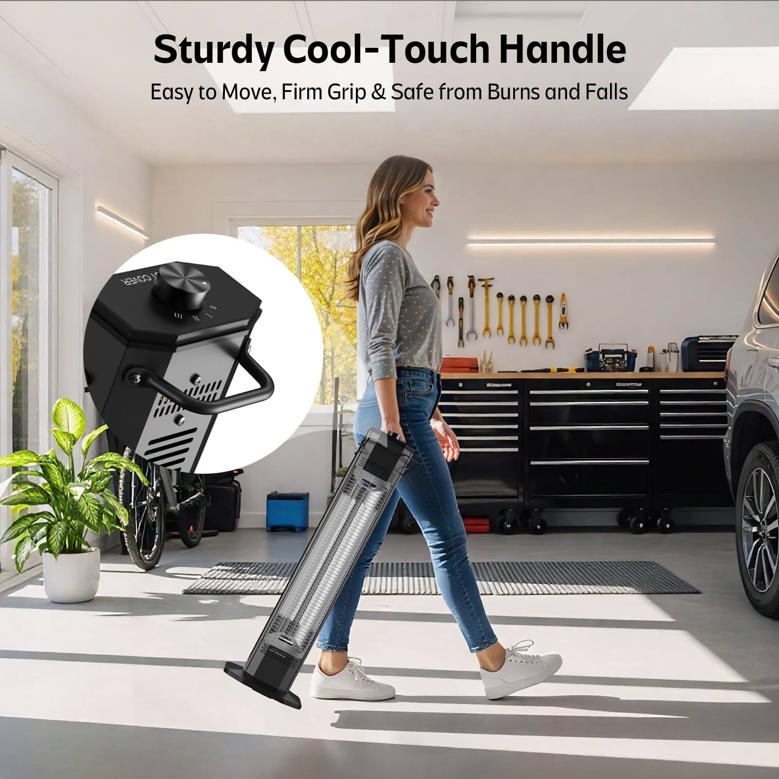 Sturdy Cool-Touch Handle  
Easy to Move, Firm Grip & Safe from Burns and Falls
