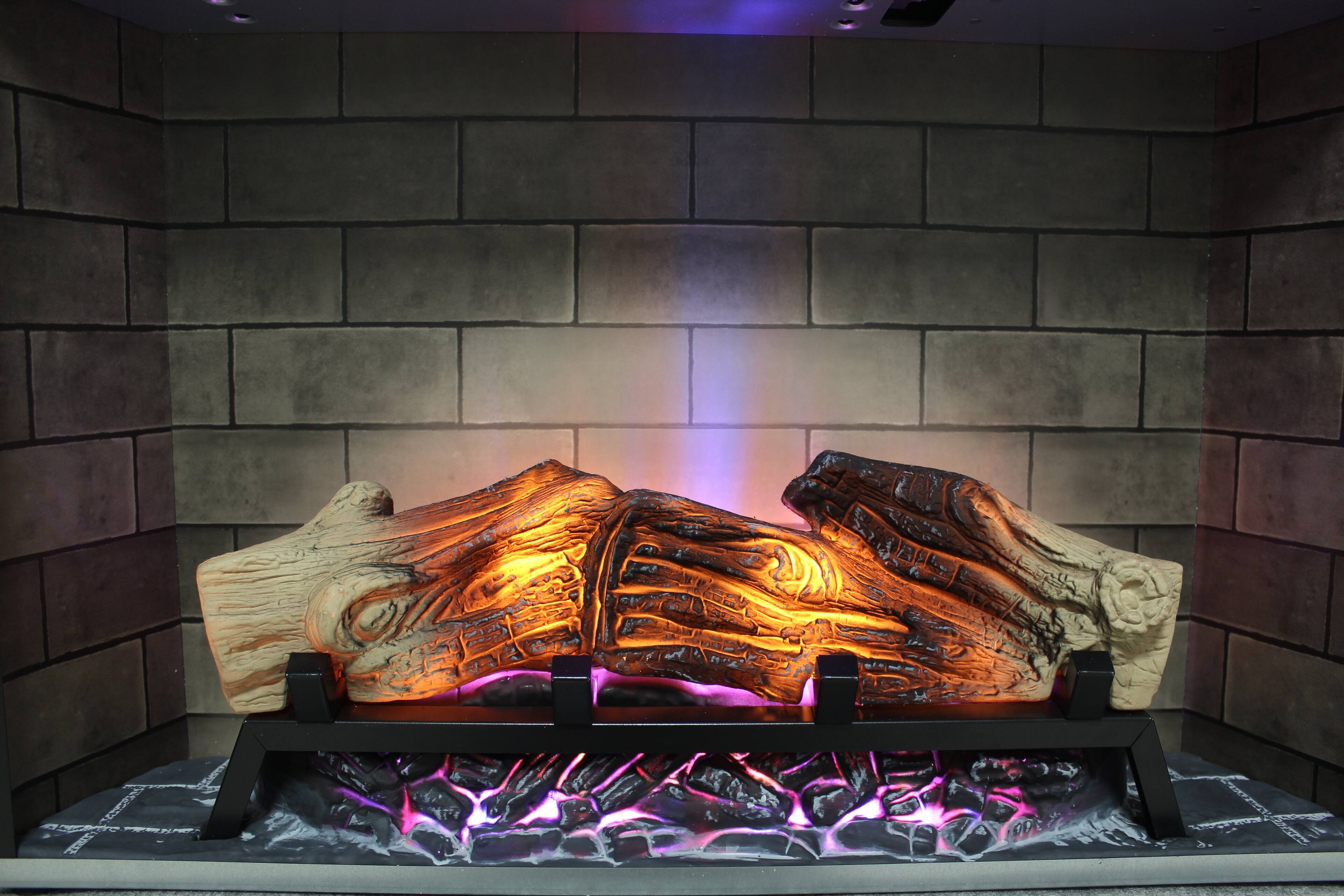 Alt View 2. GOODSILO - 28 Inch Electric Fireplace Insert with Multi-Color Flames & Adjustable Brightness - Antique Black.
