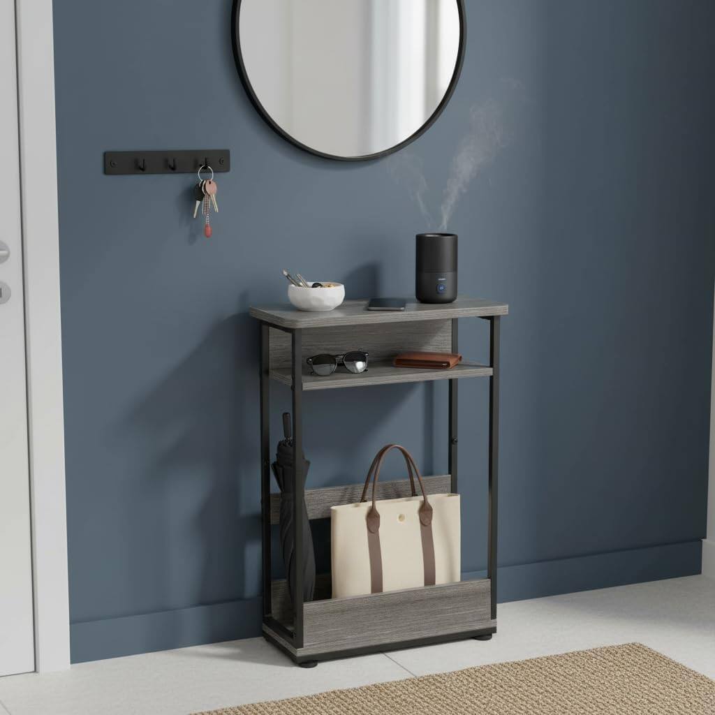 Alt View 5. PO3TICJUNKI3 - Narrow Side Table 3-tier Slim End With Storage Shelf Modern Sofa Thin For And Spaces Skinny Bedside Nightst... - White.