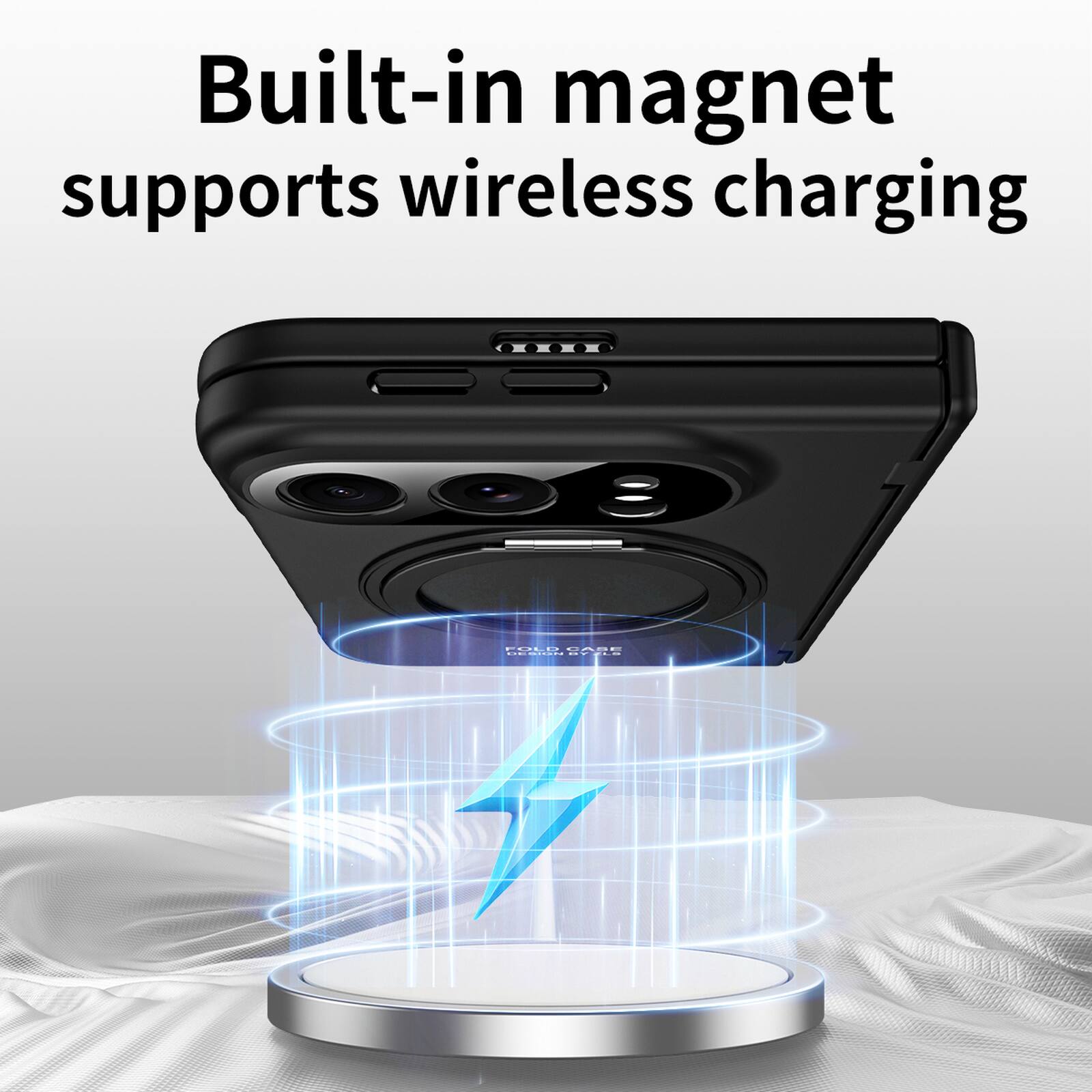 Built-in magnet supports wireless charging

FOLD CASE PROTEIN BY FLO