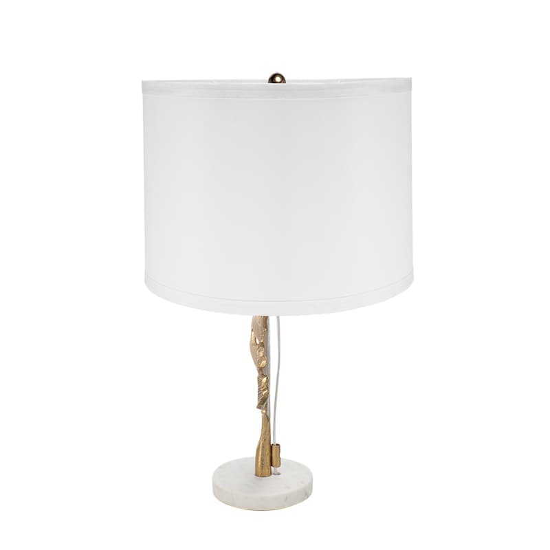 Alt View 6. Luckbyte - D13x22.2" Gold White Table Lamp Leaf Design Lamp Shade Assembly Required.