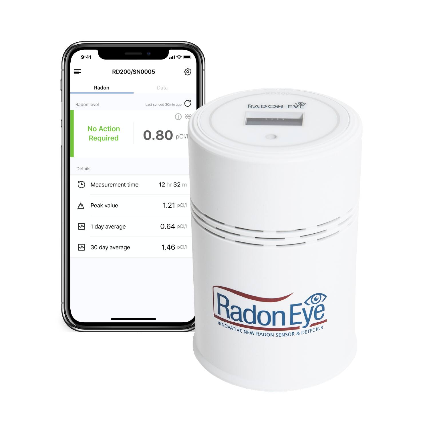 Ecosense - Ecosense™- Home Digital Radon Detector RadonEye with Short and Long Term Continuous Monitoring - White