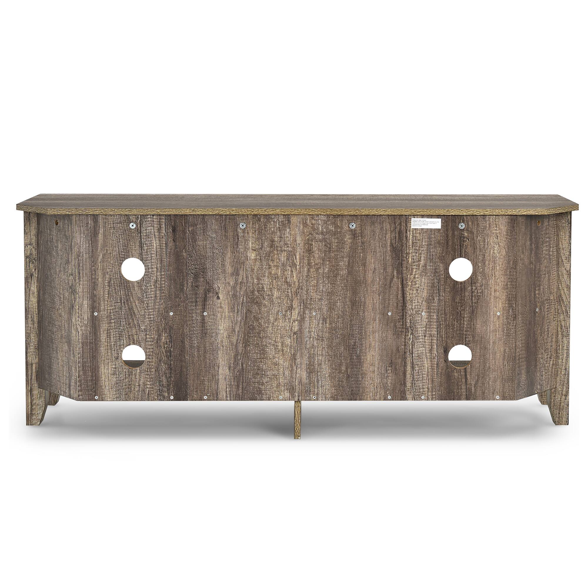 Alt View 21. Costway - 58'' Corner TV Stand 4 Cubby Entertainment Media Console w/ 2 Shelves - Rustic Grey.