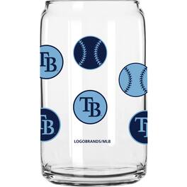 Logo Brands - Tampa Bay Rays 16oz. Smiley Can Glass - Multicolor