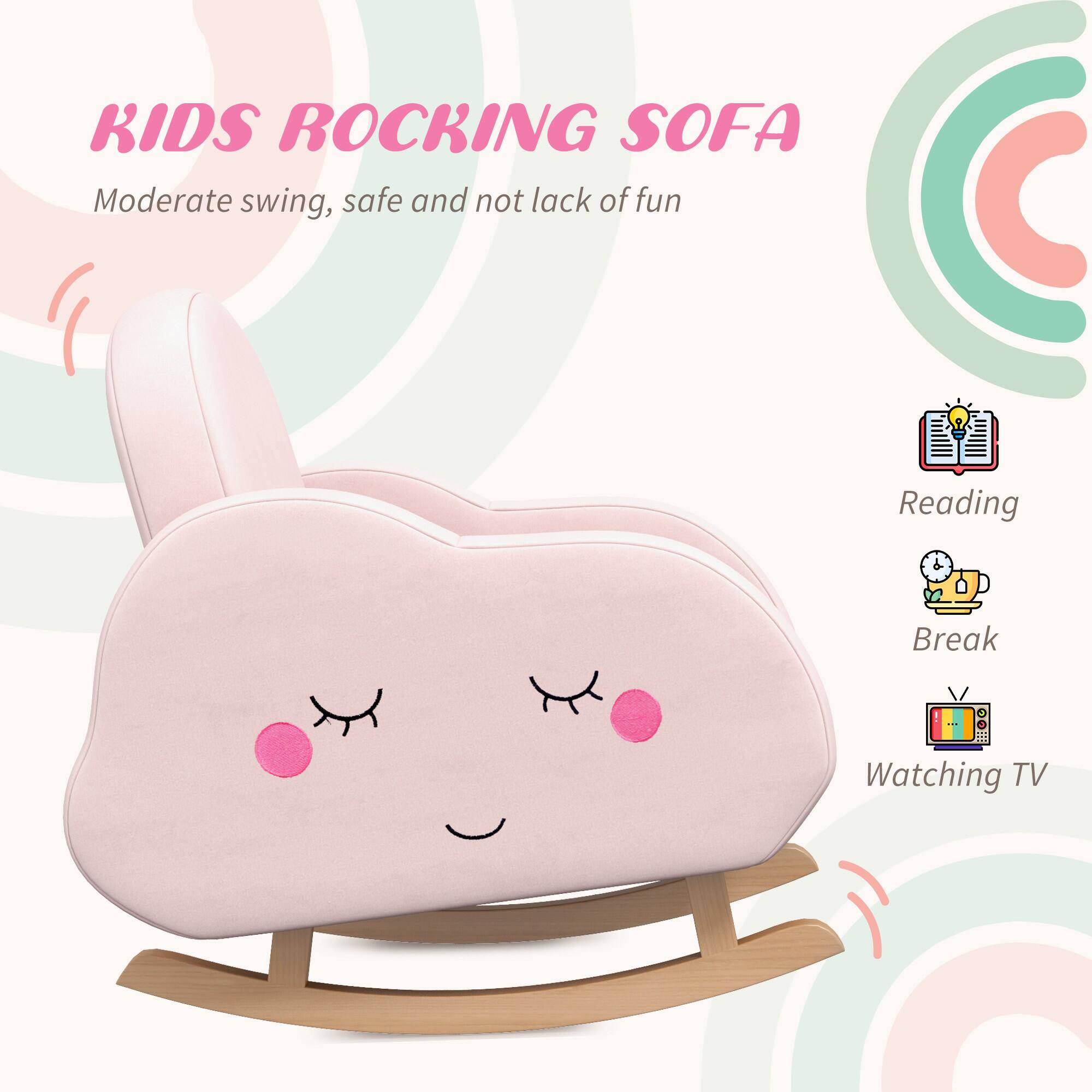 **KIDS ROCKING SOFA**  
Moderate swing, safe and not lack of fun  

- Reading  
- Break  
- Watching TV