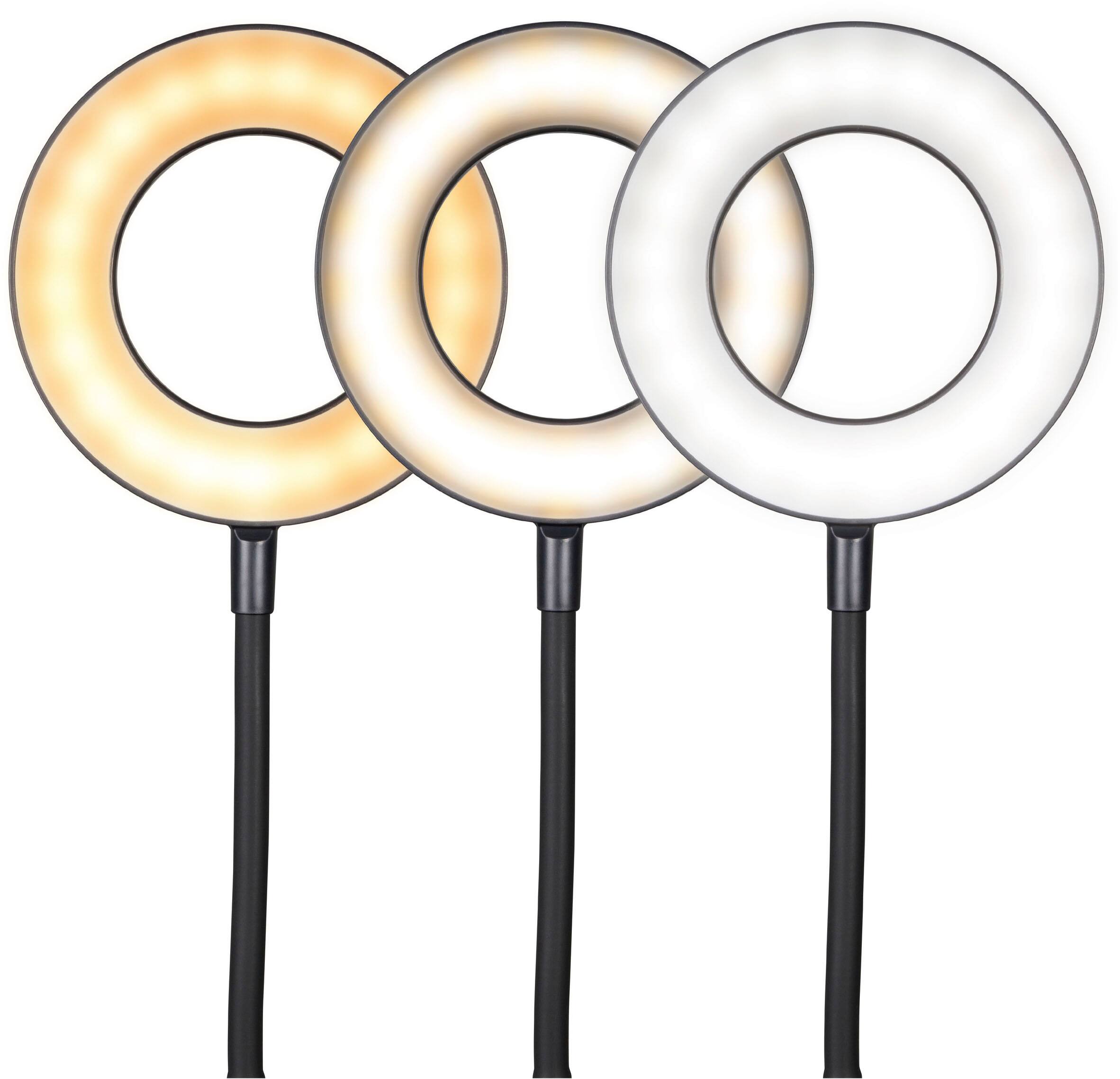 Alt View 11. OttLite - Vibe Rechargeable LED Ring Light - Black - Black.