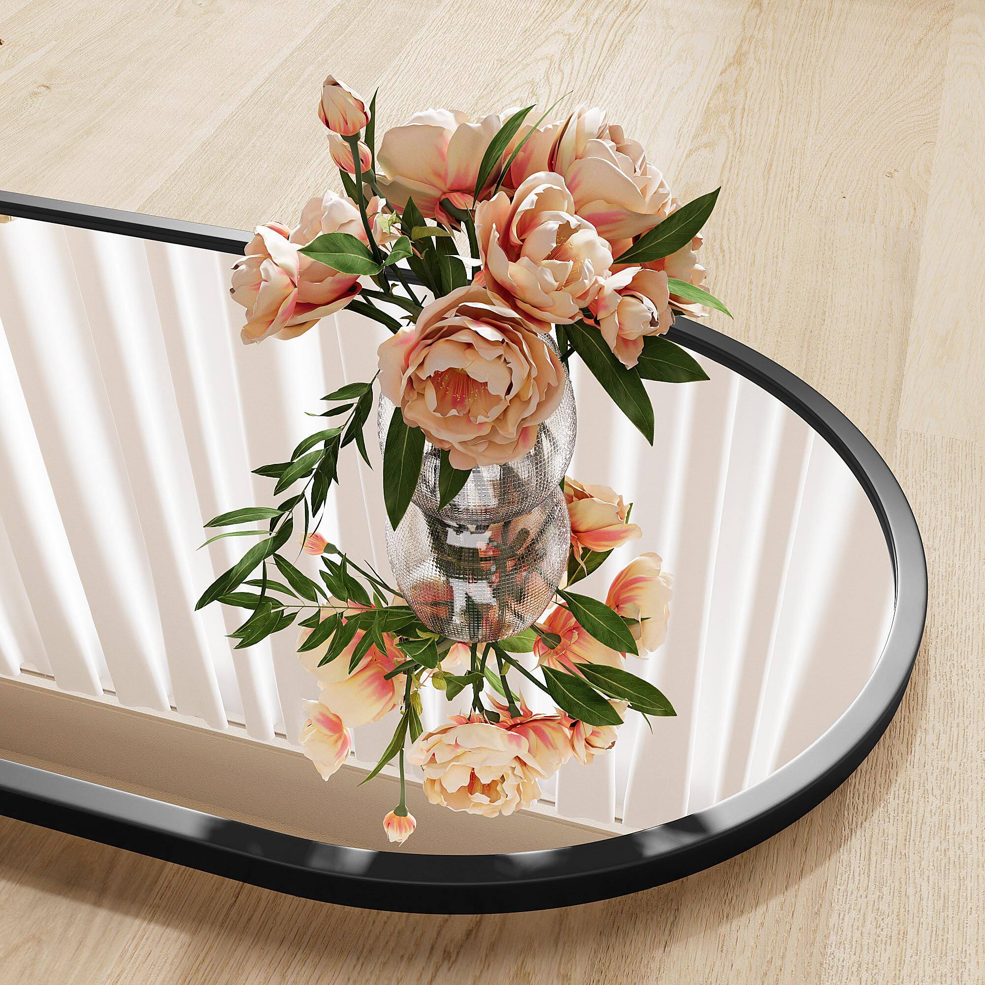 Alt View 1. Hanke - Arched Mirror Full Length Nanoglass Standing espejos Para Dormitorio Large Body Mirrors Floor Mirrors - Gold 76"L x 34"W.