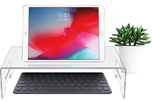 Alt View 2. Sorbus - Sorbus Acrylic Monitor Stand, Clear Laptop Riser with Carry Handles, Use as Desktop Monitor Stand, Computer - Clear.