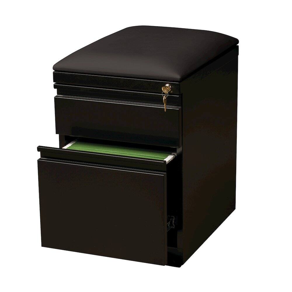 Alt View 1. Hirsh - Hirsh 20 inch Deep Mobile Pedestal File Cabinet 2 Drawer Box-File Black/Black - Black.
