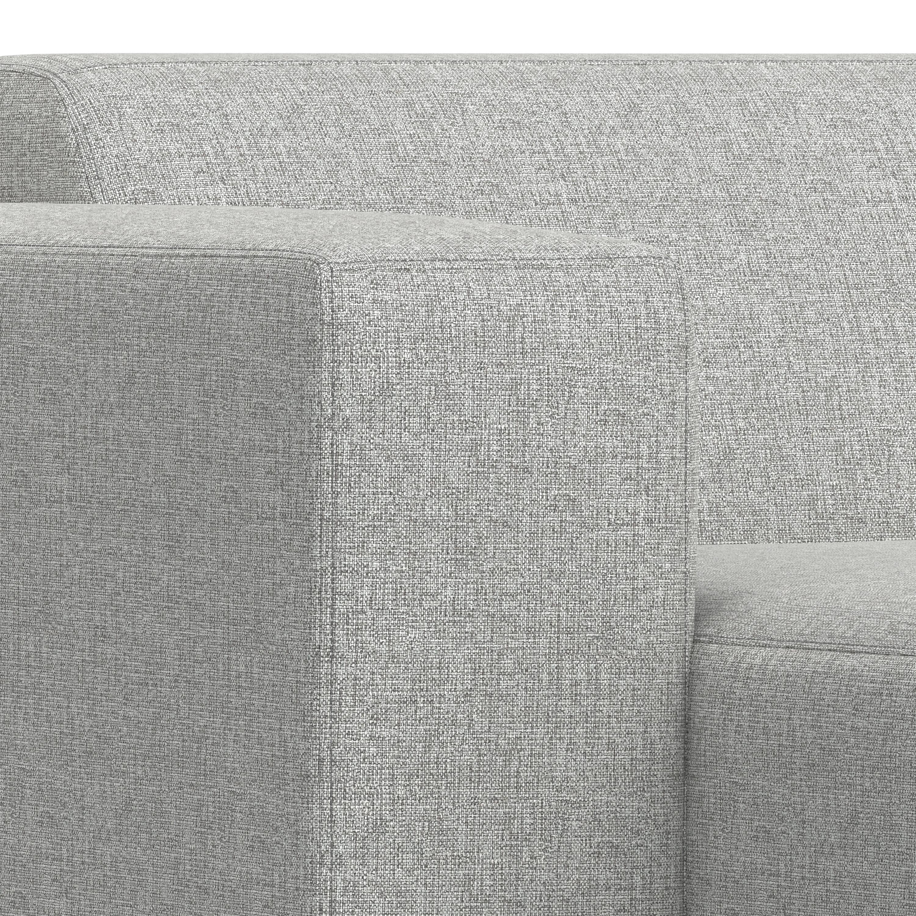 Alt View 6. Simpli Home - Rex Left Chaise Sofa Module in Tightly Woven Performance Fabric - Pale Grey.
