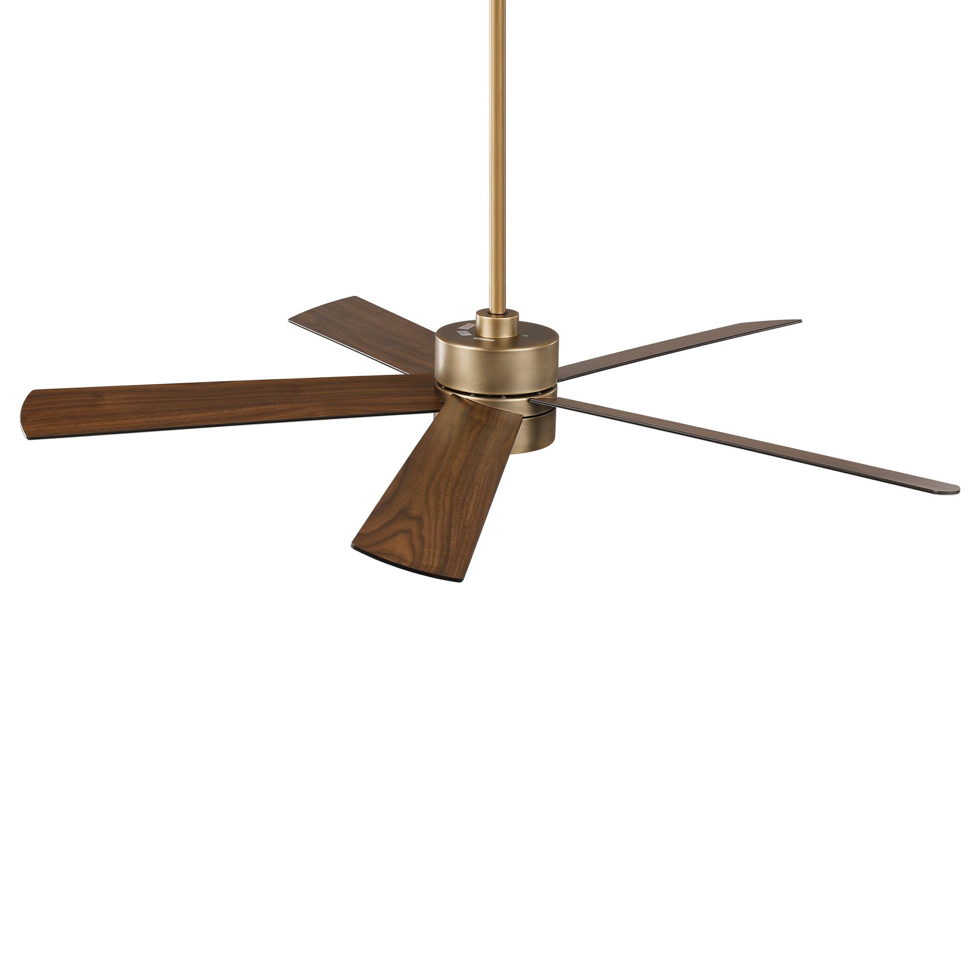 Alt View 9. Parrot Uncle - 60" Modern Natural Brass Integrated LED Ceiling Fan with Light and Remote - Brass.
