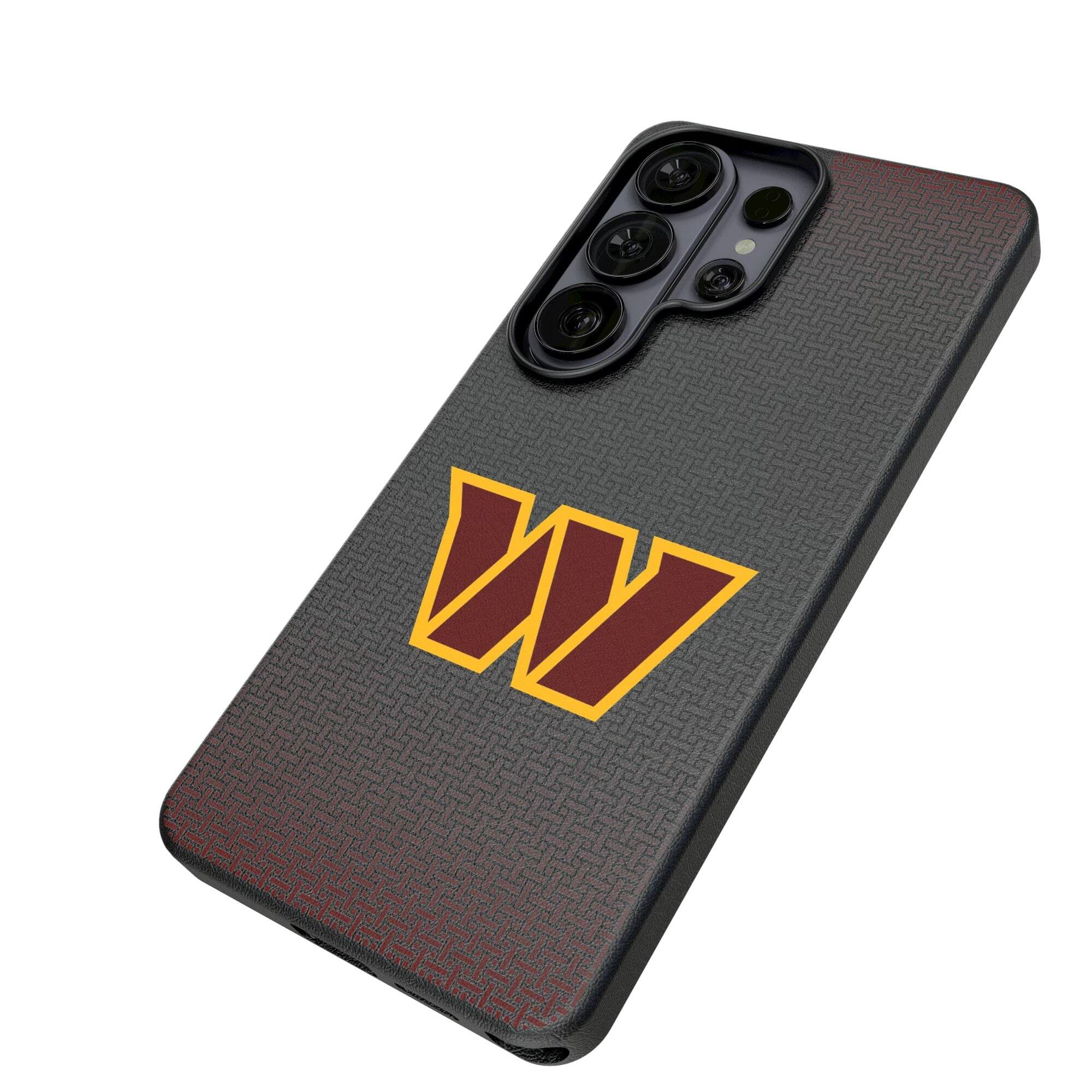 Alt View 1. Keyscaper - Washington Commanders Linen Galaxy Magnetic Bump Case - S25 Ultra - Black.