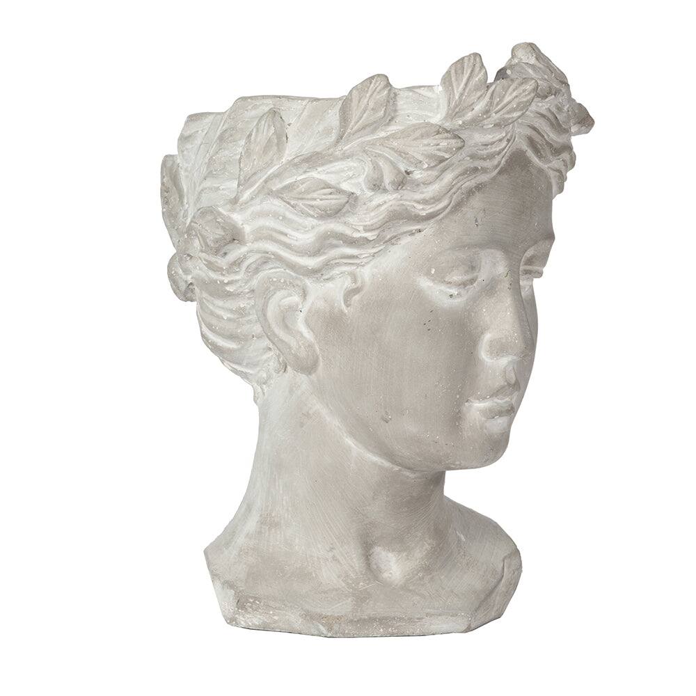 Alt View 2. Boyel Living - Greek Style Cement Head Planter Indoor Outdoor.