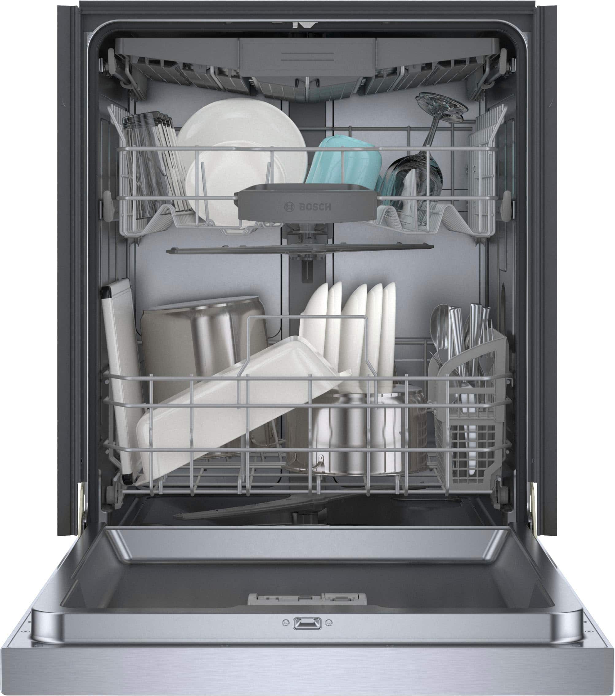 Alt View 11. Bosch - 300 Series 24" Front Control Smart Built-In Stainless Steel Tub Dishwasher with 3rd Rack, 48 dBA - Stainless Steel.