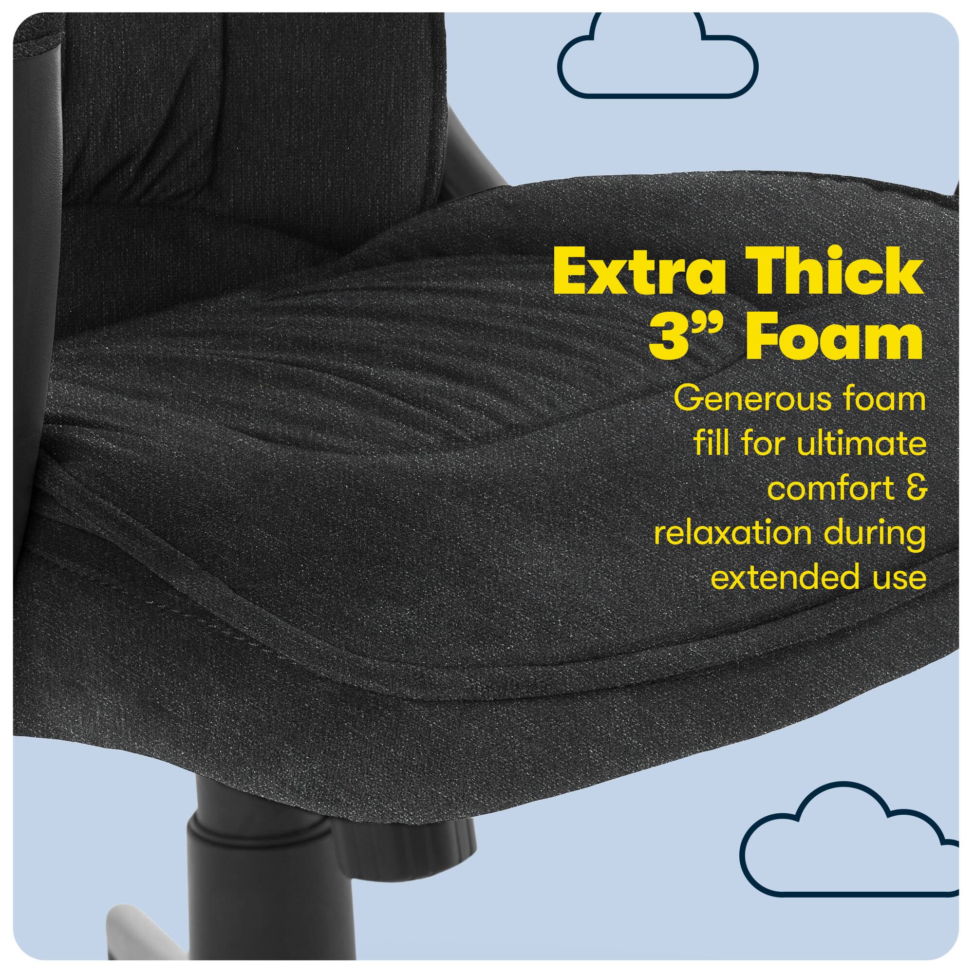 Alt View 15. Serta - Hannah Upholstered Executive Office Chair with Headrest Pillow - Charcoal Gray.