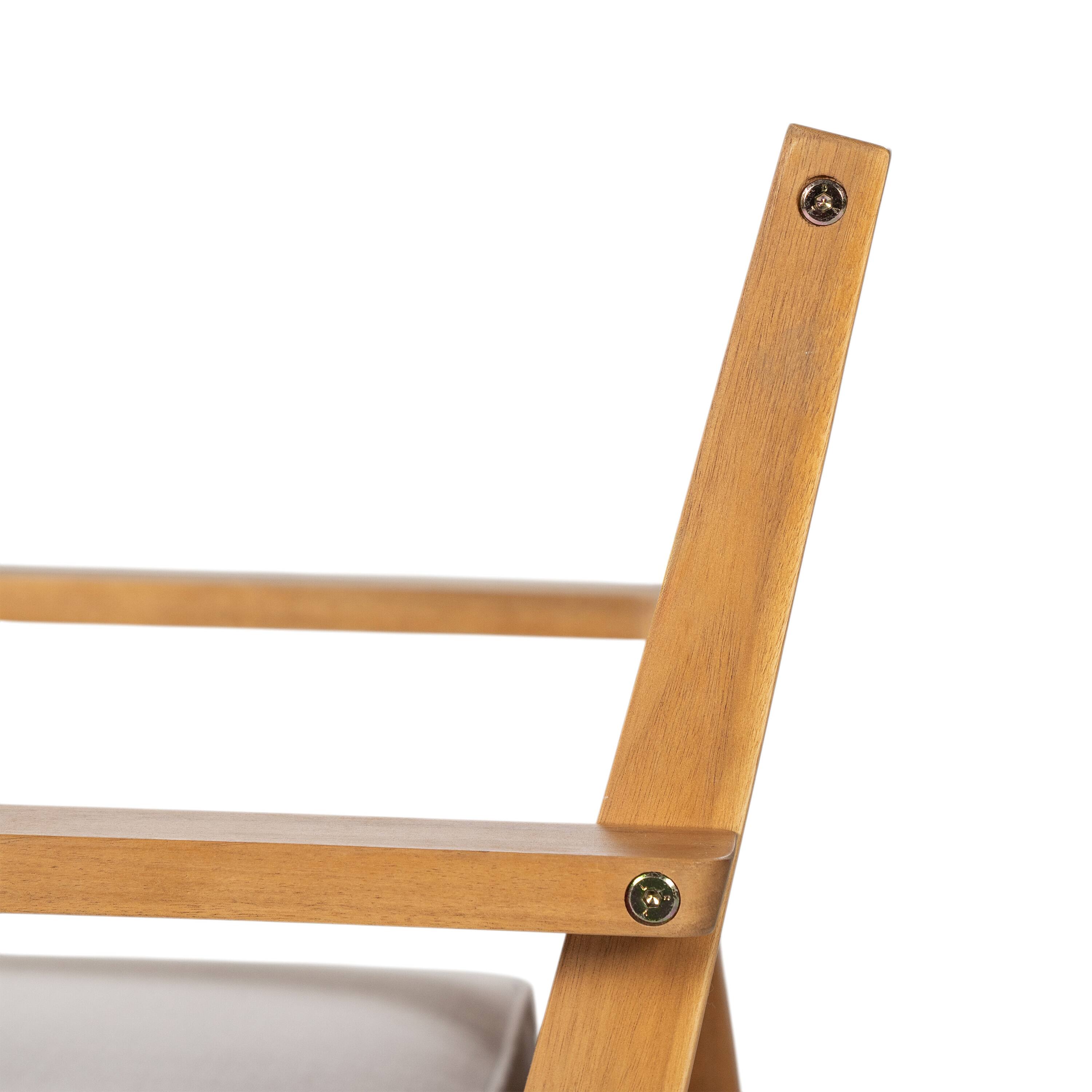 Alt View 5. Mondawe - Set of 2 Acacia Wood Patio Dining Chairs - Beige+Natural.