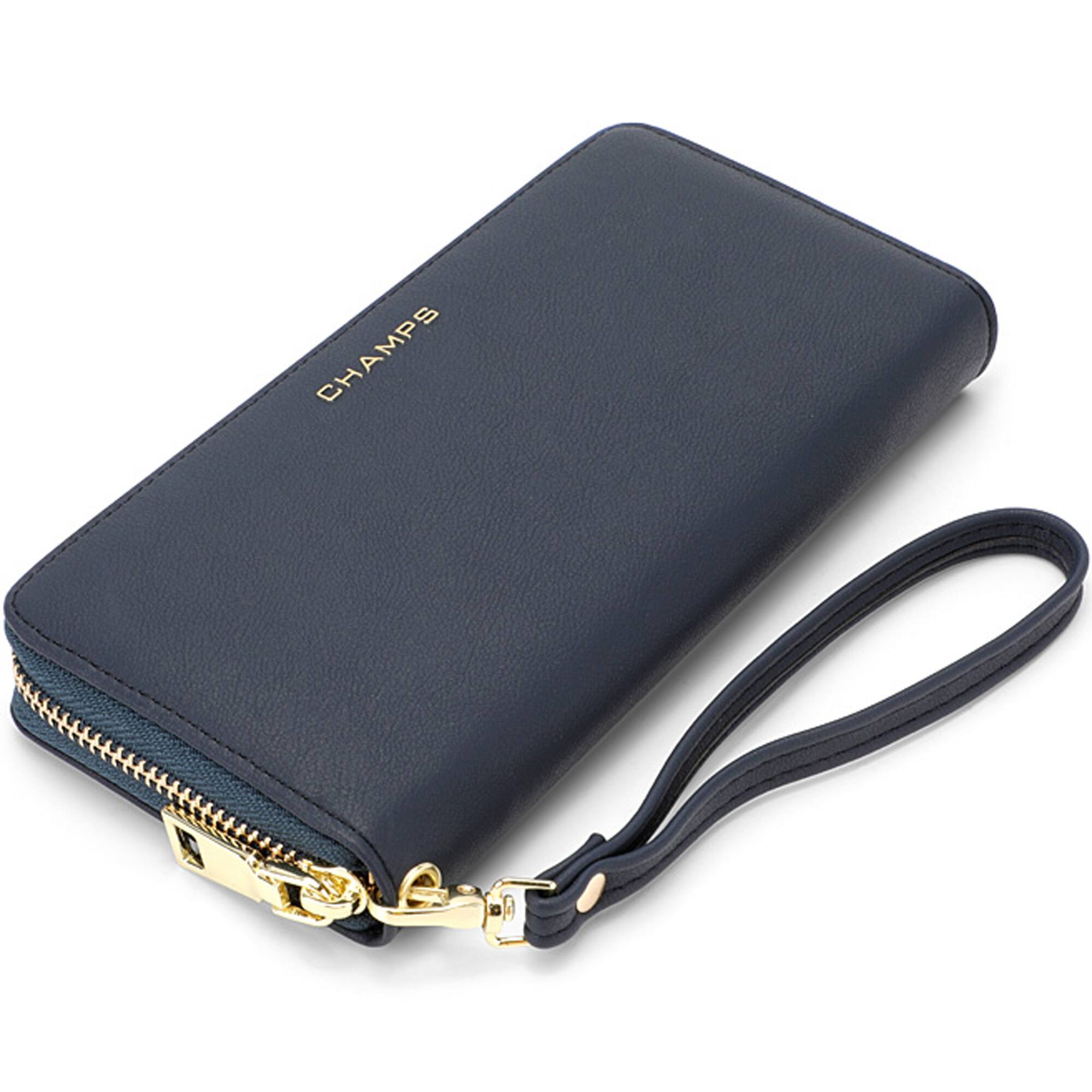 Left. Champs - Iconic Collection Zip-Around Wallet - Navy.