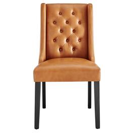 Baronet Button Tufted Vegan Leather Dining Chair by Modway - Tan