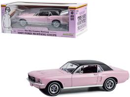 Greenlight - 1967 Ford Mustang Coupe Evening Orchid Pink Metallic Black Top She Country Special Bill Goodro Ford Denver Colorado 1/18 - Orchid Pink Metallic With Black