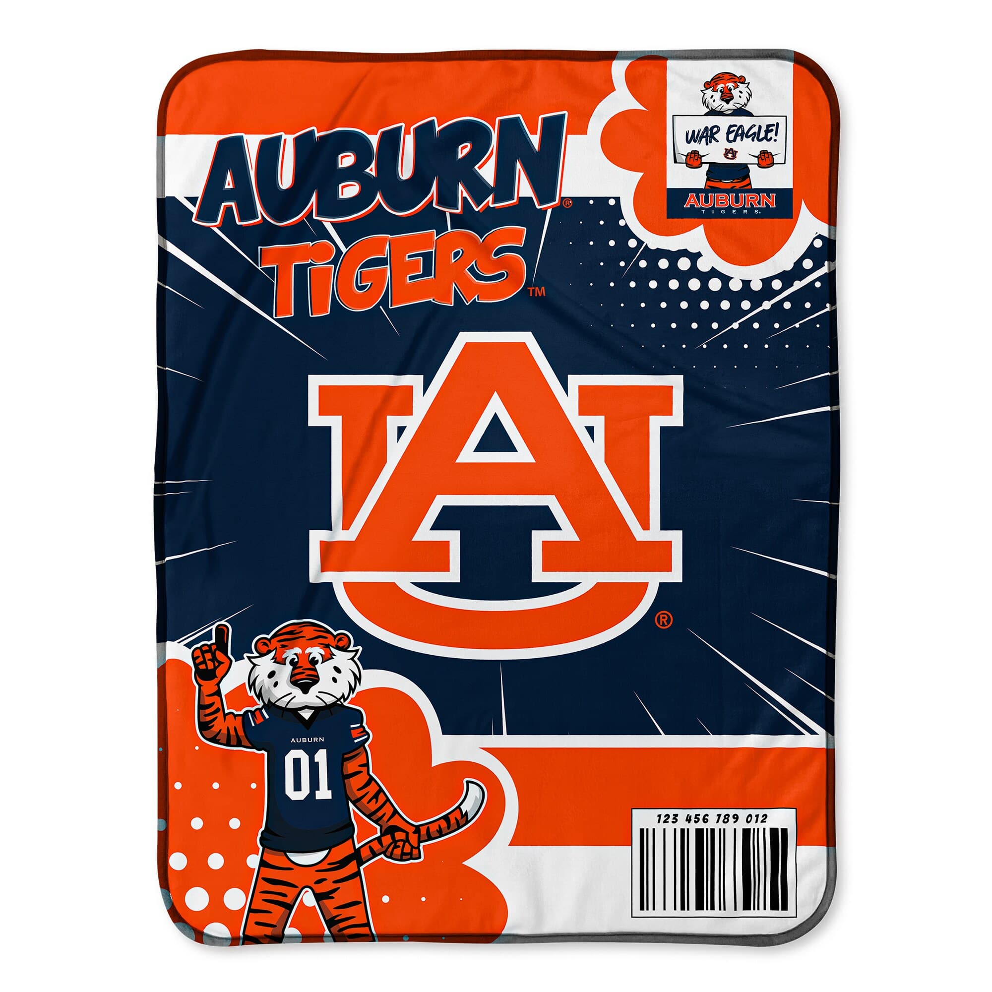 Chad & Jake - Auburn Tigers 30" x 40" Comic Theme Baby Blanket - Multicolor