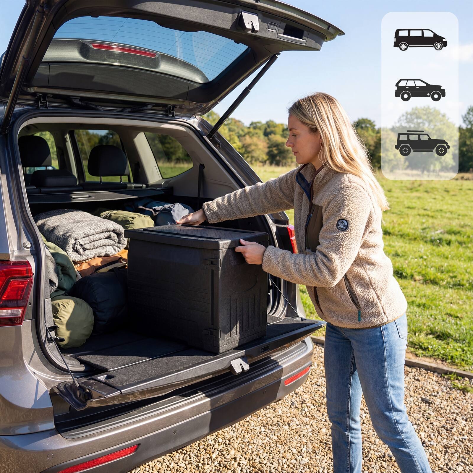 Alt View 1. Costway - Costway 2 Pcs Insulated Food Pan Carrier,Lightweight Front Loading Food Warmer Cooler 91QT - Black.