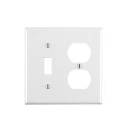 Leviton - 2 gang Thermoset Plastic Duplex/Toggle Wall Plate 1 pk (Case of 25) - White