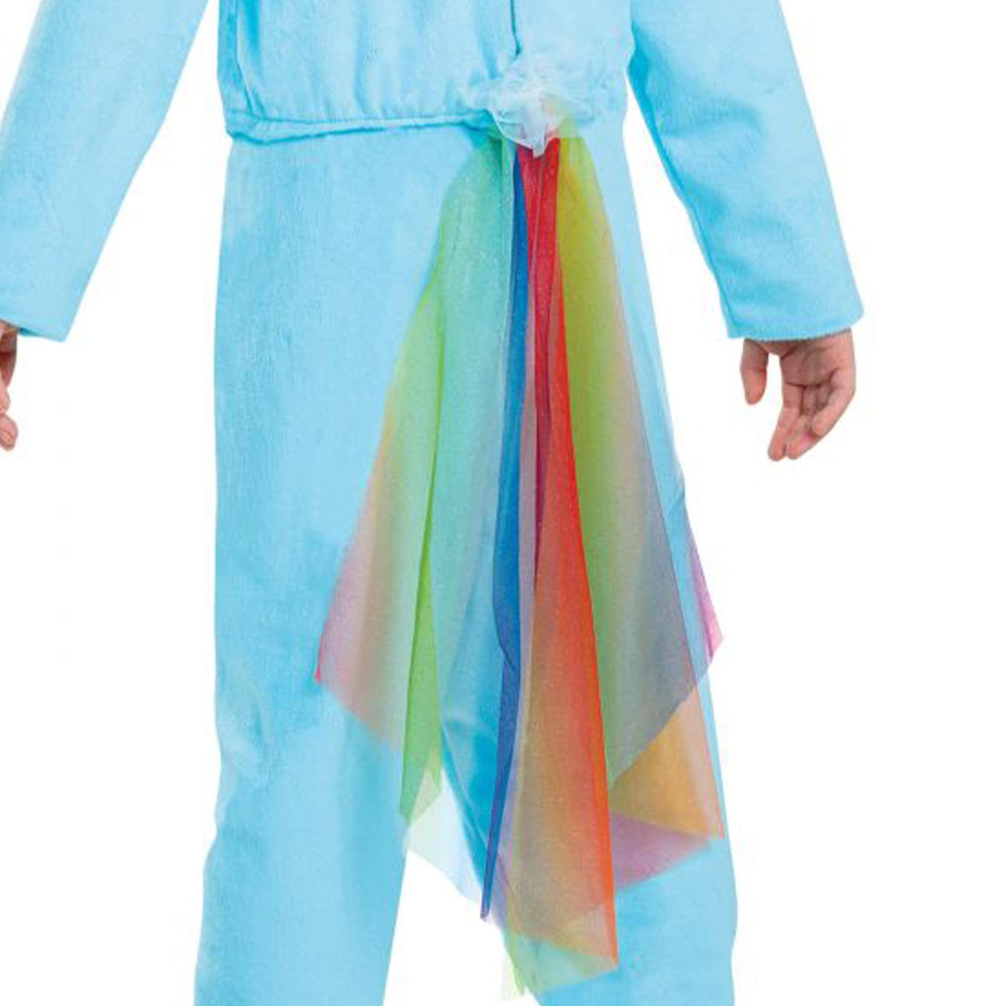 Alt View 4. Disguise - My Little Pony Rainbow Dash Girls Hooded Costume Jumpsuit | M (7-8) - Blue.
