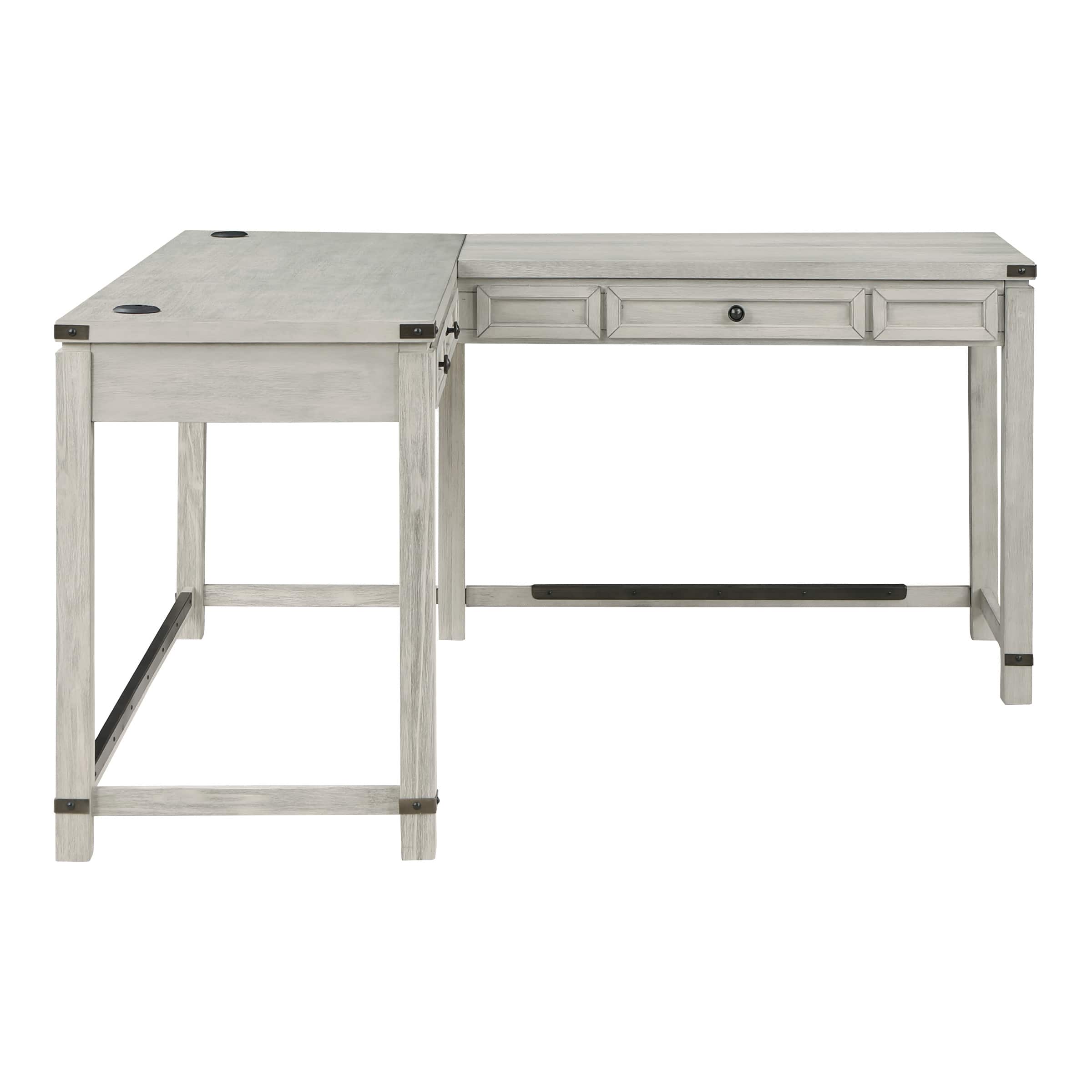 Left. OSP Home Furnishings - Baton Rouge L-Shaped Lift Desk - Champagne Oak.