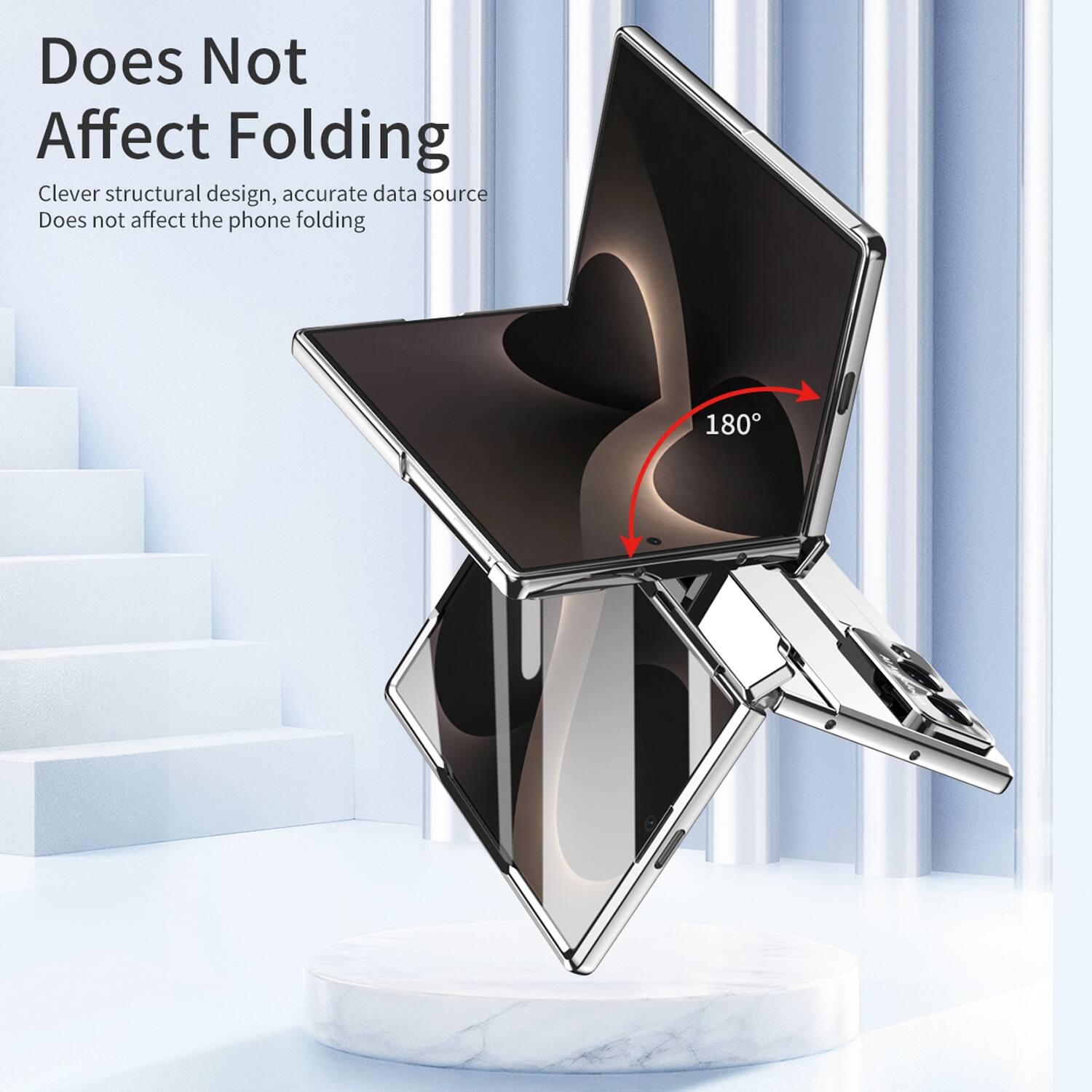 Does Not Affect Folding

Clever structural design, accurate data source. Does not affect the phone folding 180°