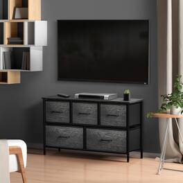 Sorbus - TV Stand Dresser with 5 Drawers - Television Riser Chest with Storage - Fits Most TVs, Bedroom, Living Room - Rustic black