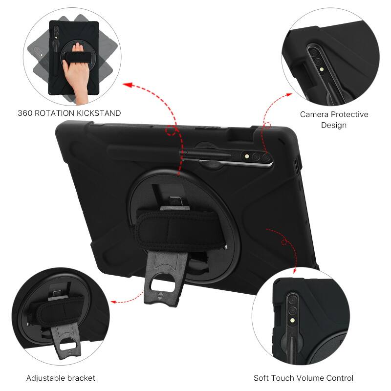 360 ROTATION KICKSTAND, Camera Protective Design, Adjustable bracket, Soft Touch Volume Control